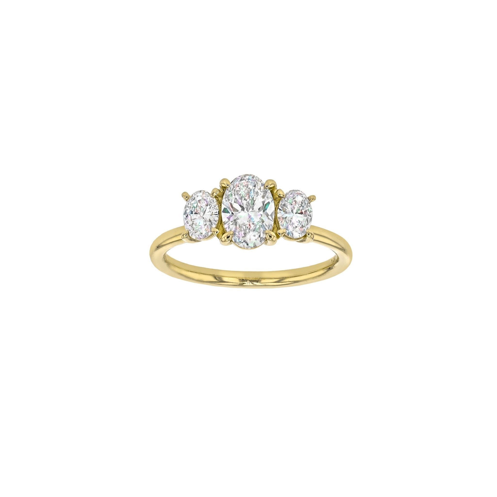 Mary-Anne Diamond Trilogy Ring - 18K Yellow Gold - Natural ...