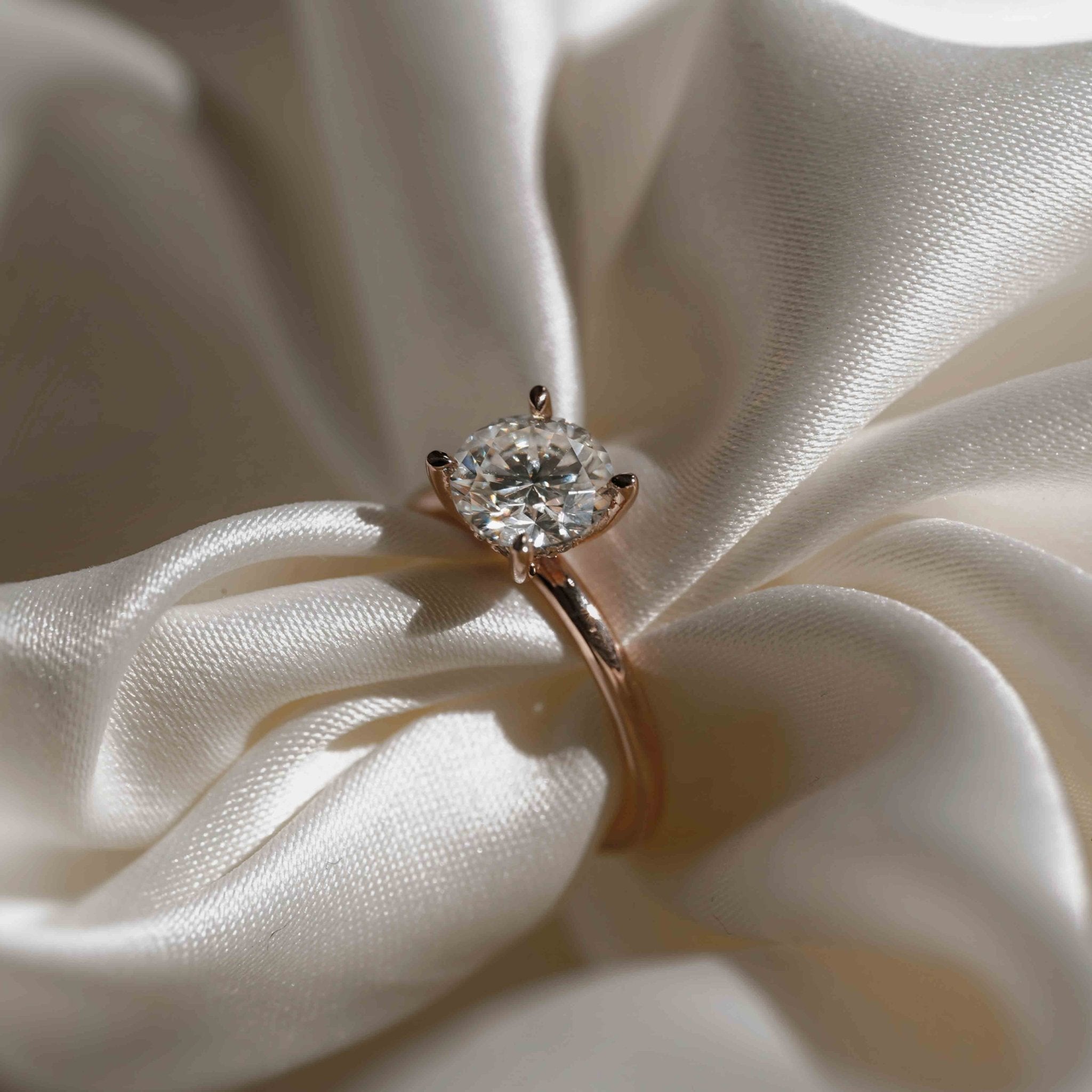 7mm Round Harper Moissanite - 18K Rose Gold - Eliise Maar Jewellery