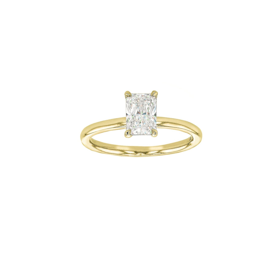 7x5 Elle Radiant Moissanite Solitaire - 18K Yellow Gold - Size 15.75mm ( J ½ ) - Eliise Maar Jewellery