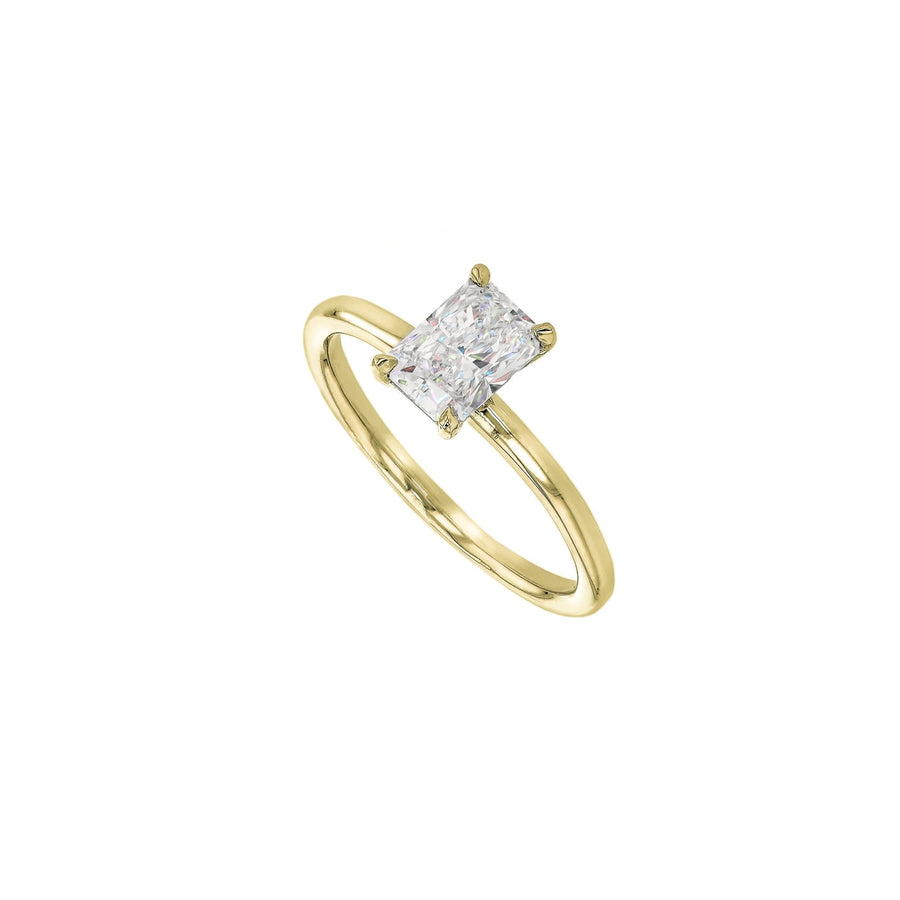 7x5 Elle Radiant Moissanite Solitaire - 18K Yellow Gold - Size 15.75mm ( J ½ ) - Eliise Maar Jewellery