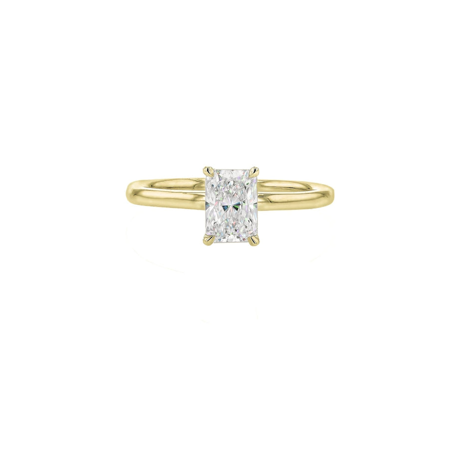 7x5 Elle Radiant Moissanite Solitaire - 18K Yellow Gold - Size 15.75mm ( J ½ ) - Eliise Maar Jewellery