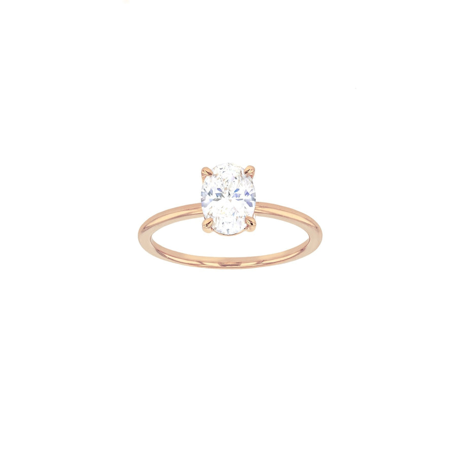 8x6mm Grace Moissanite Solitaire Ring - 18K Rose Gold - Size 16 (K) - Eliise Maar Jewellery