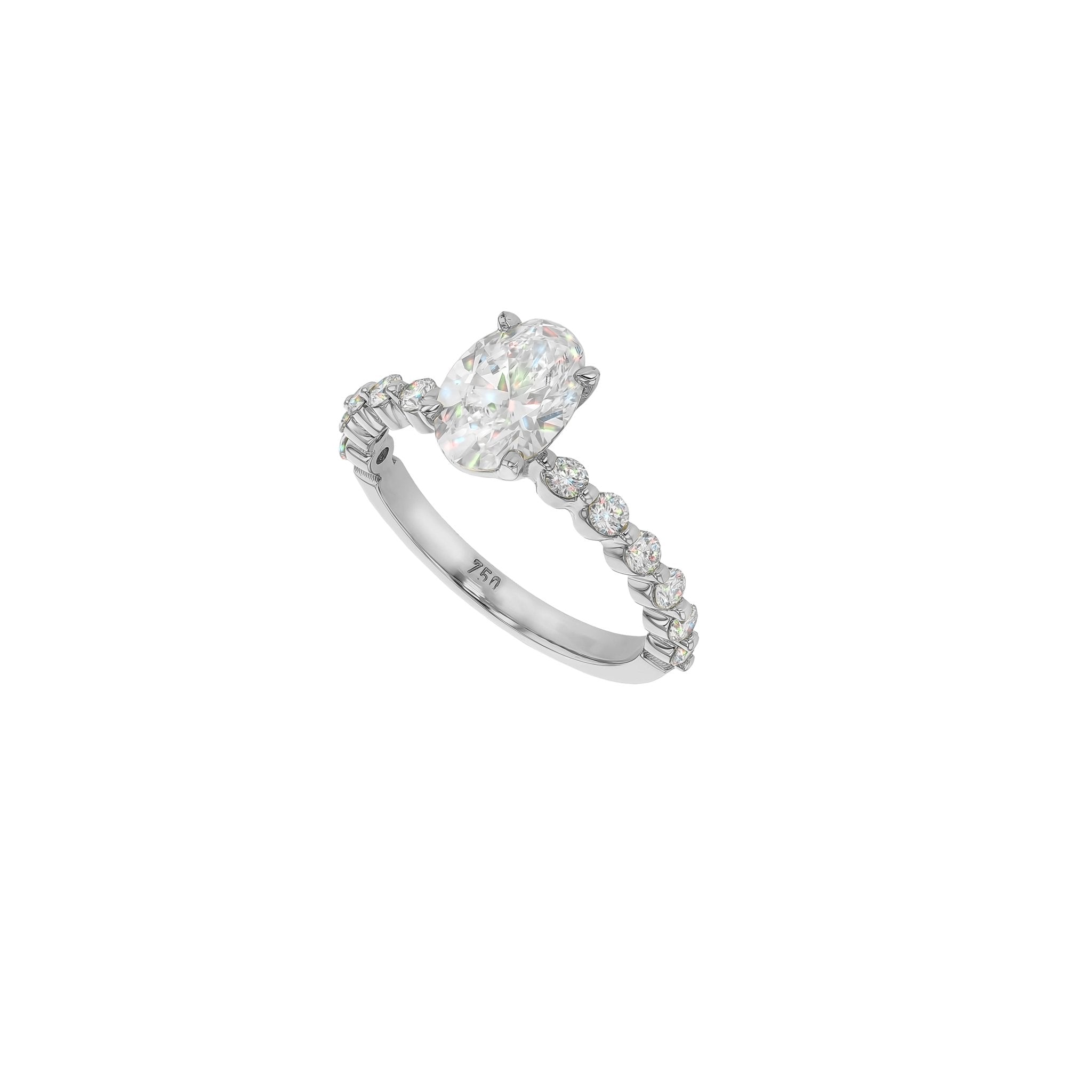 8x6mm Harlow Moissanite Ring - 18K White Gold - Size 15.75mm (J/12) - Eliise Maar Jewellery