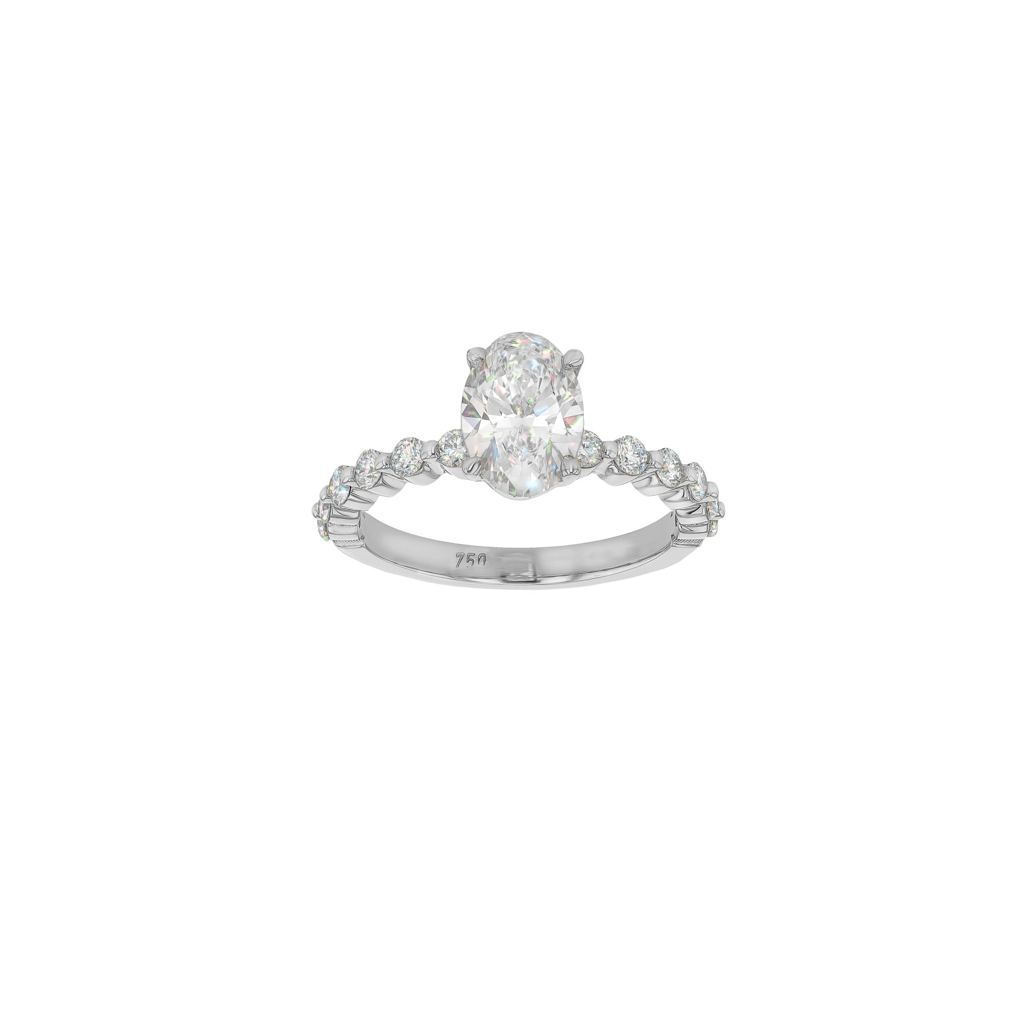 8x6mm Harlow Moissanite Ring - 18K White Gold - Size 15.75mm (J/12) - Eliise Maar Jewellery