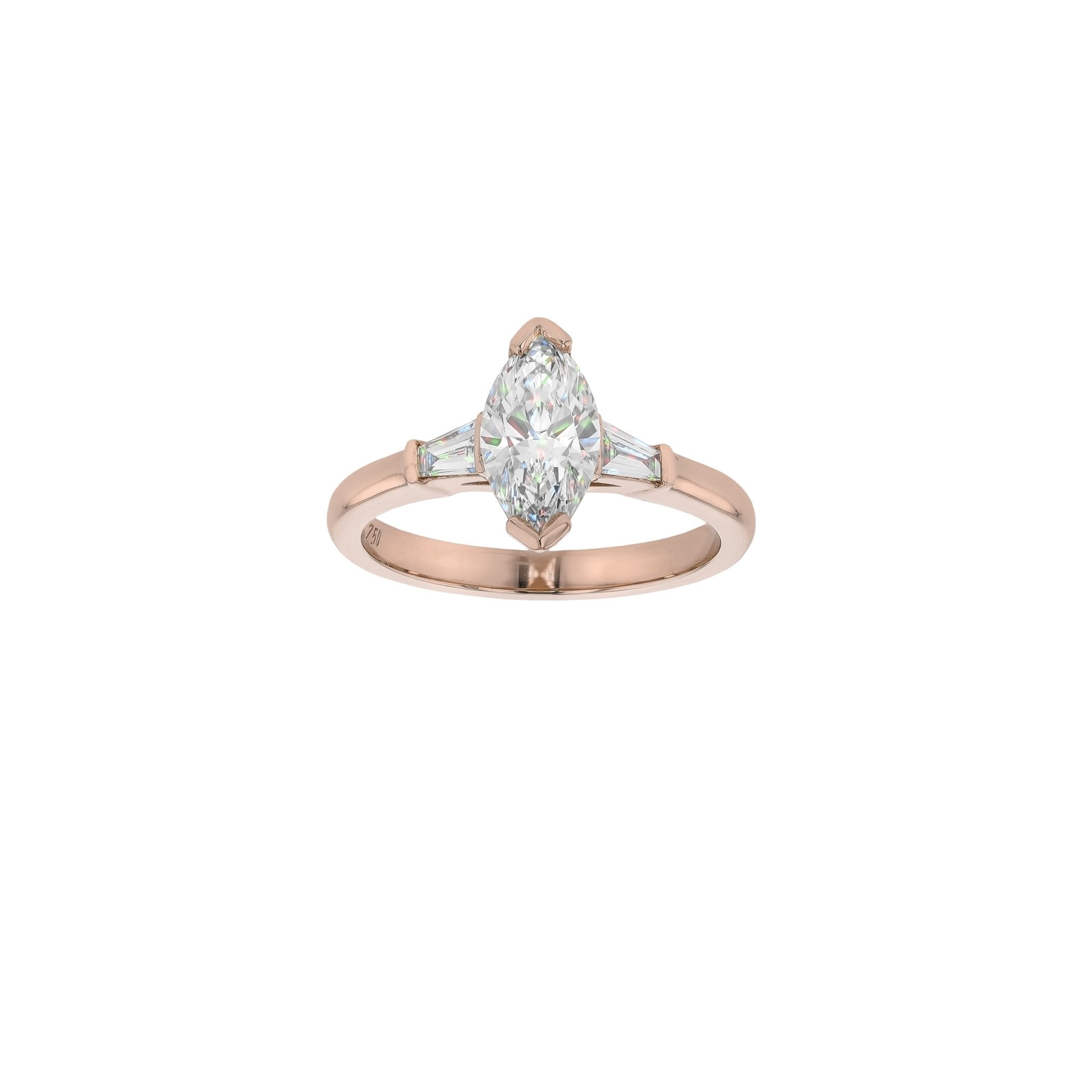 Audrey Diamond Ring- Size 16.75mm - 18K Rose Gold - In Stock - 1.01ct Lab-Grown Diamond - Eliise Maar Jewellery