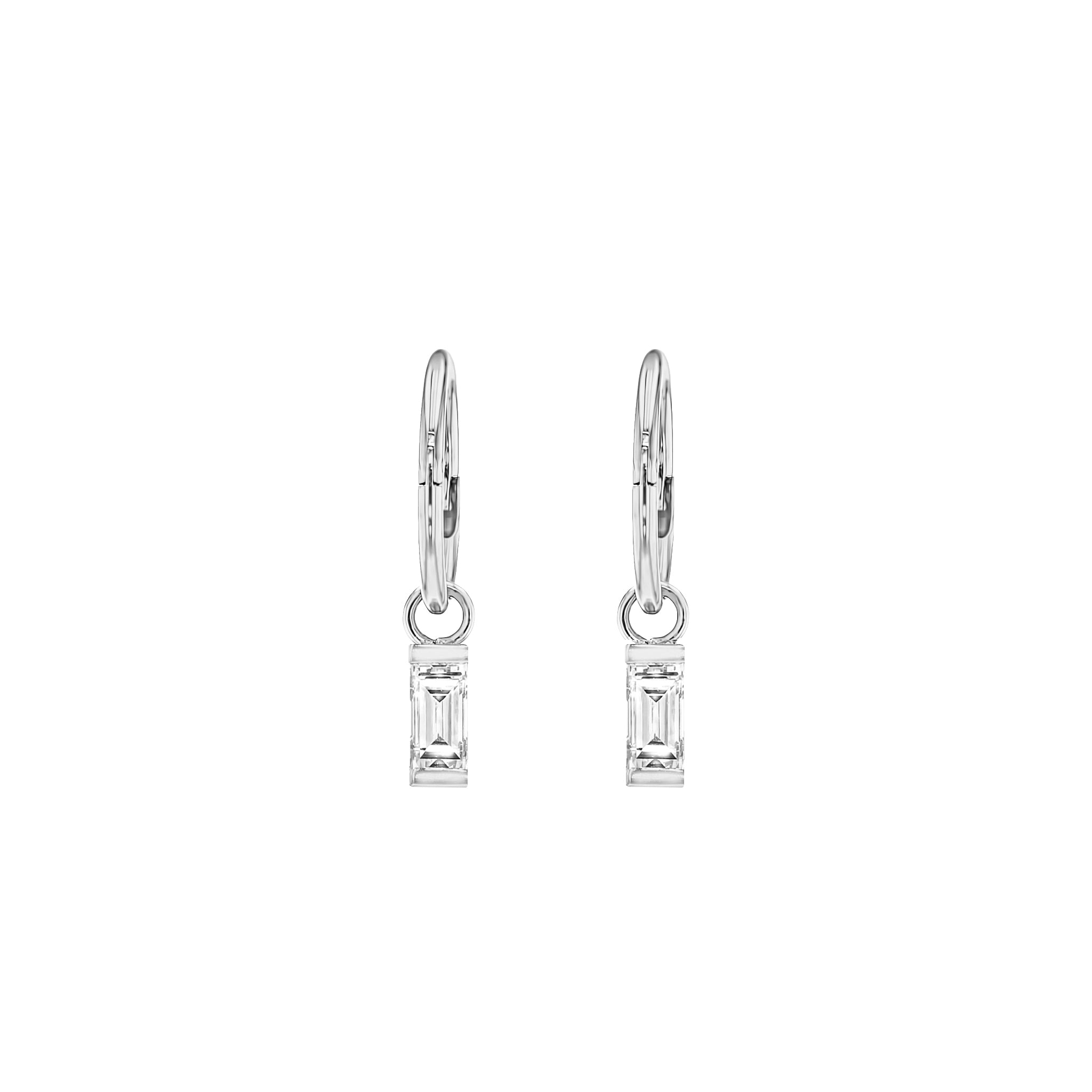 Baguette Diamond Sleeper Earrings - Eliise Maar Jewellery