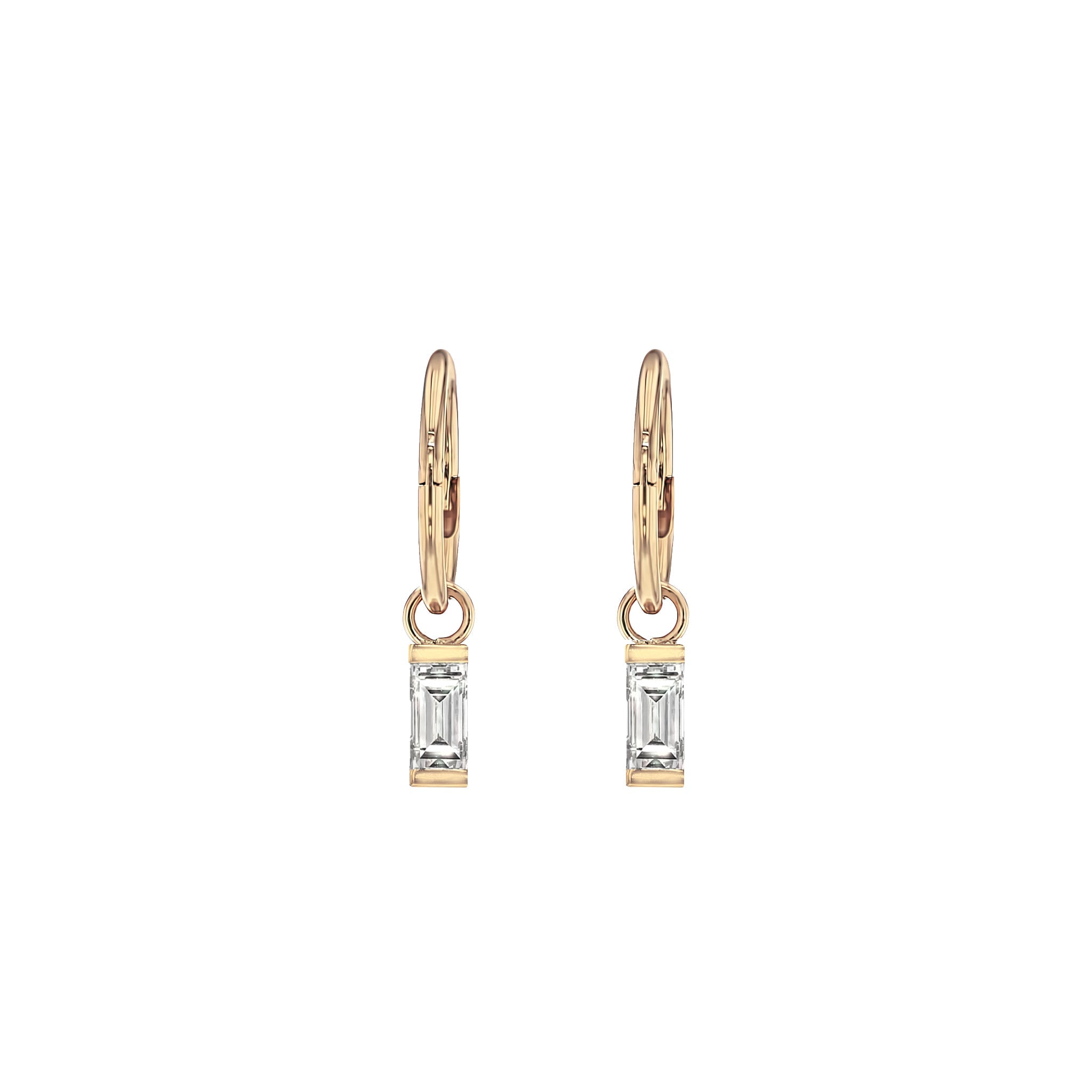 Baguette Diamond Sleeper Earrings - Eliise Maar Jewellery