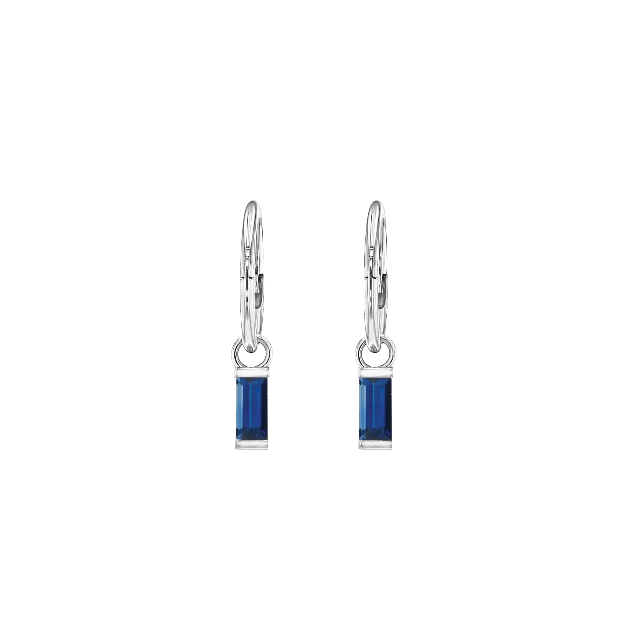 Baguette Sapphire Sleeper Earrings - Eliise Maar Jewellery