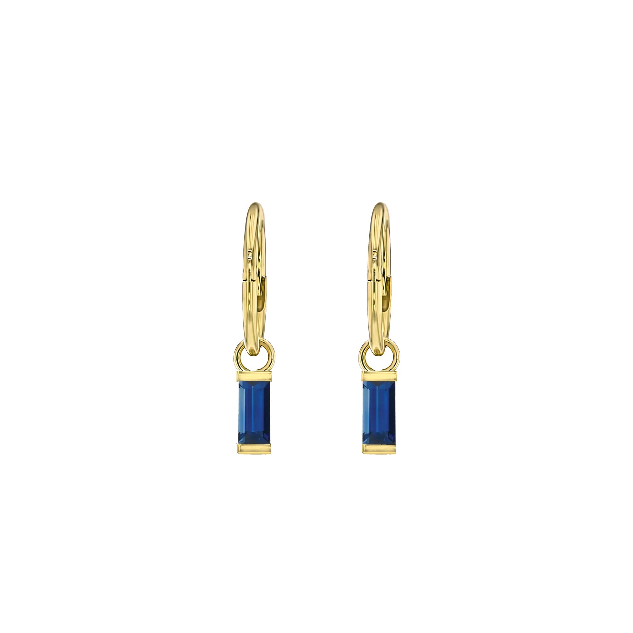 Baguette Sapphire Sleeper Earrings - Eliise Maar Jewellery