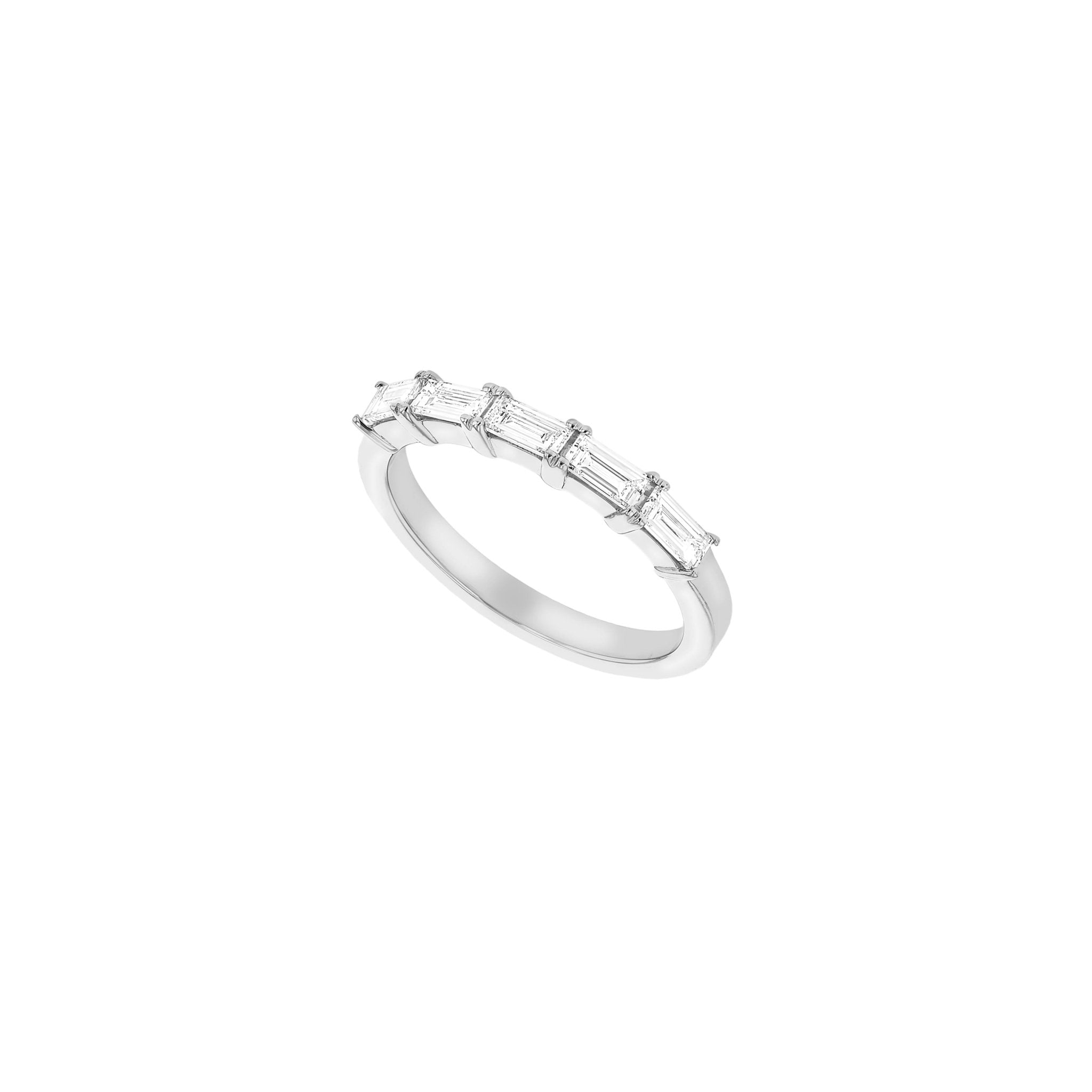 Bamboo Diamond Band - Size 17 - 18K White Gold - In Stock - Eliise Maar Jewellery