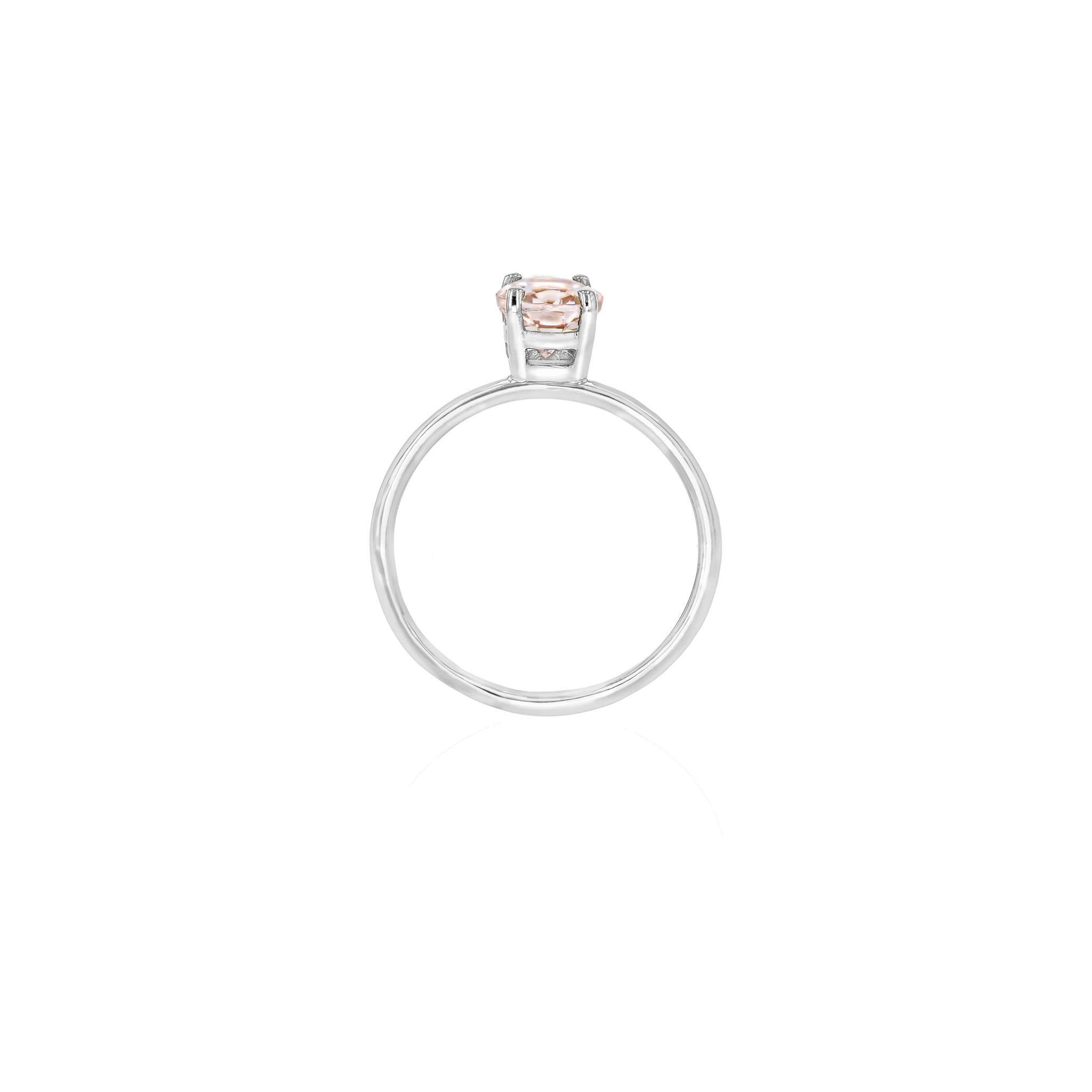 Dainty Love Morganite Ring - Size K 1/2 - 18K White Gold - Eliise Maar Jewellery