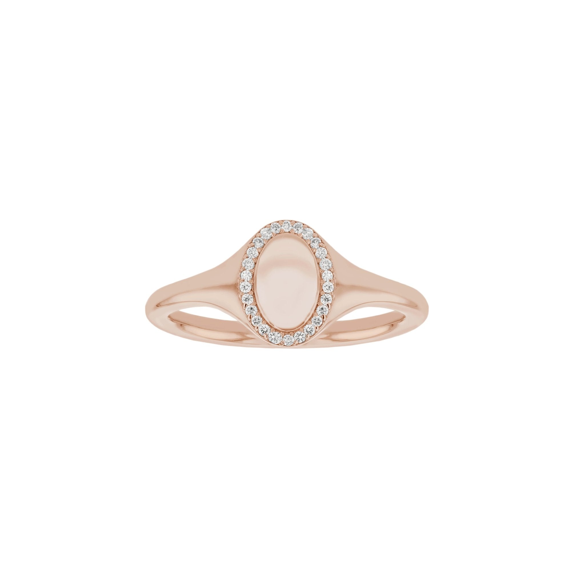 Diamond Halo Signet Ring - Eliise Maar Jewellery