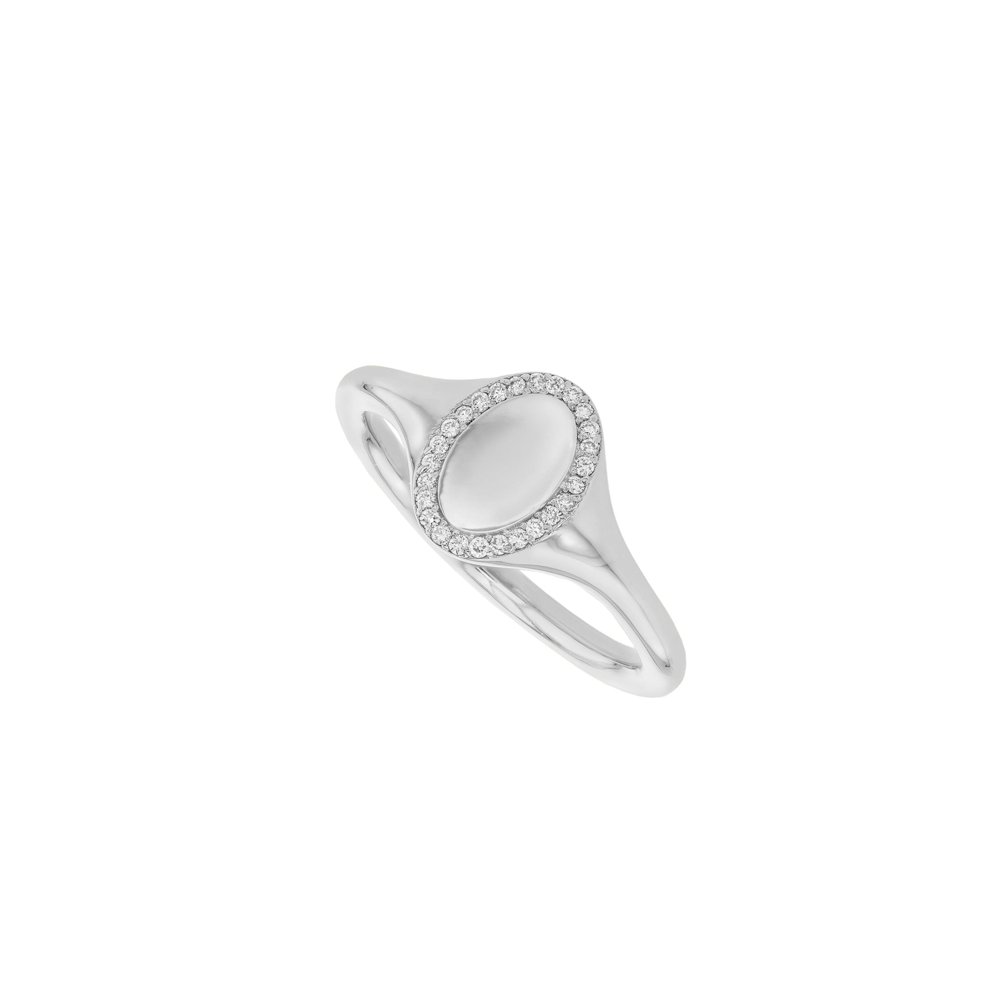 Diamond Halo Signet Ring - Eliise Maar Jewellery