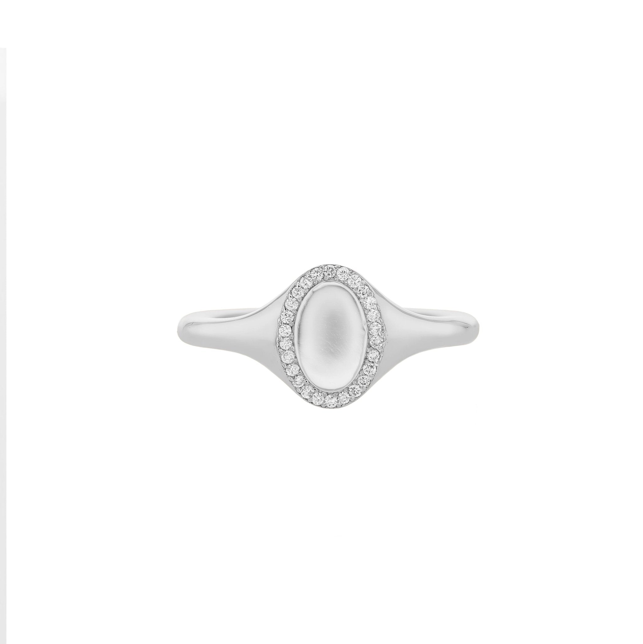 Diamond Halo Signet Ring - Eliise Maar Jewellery