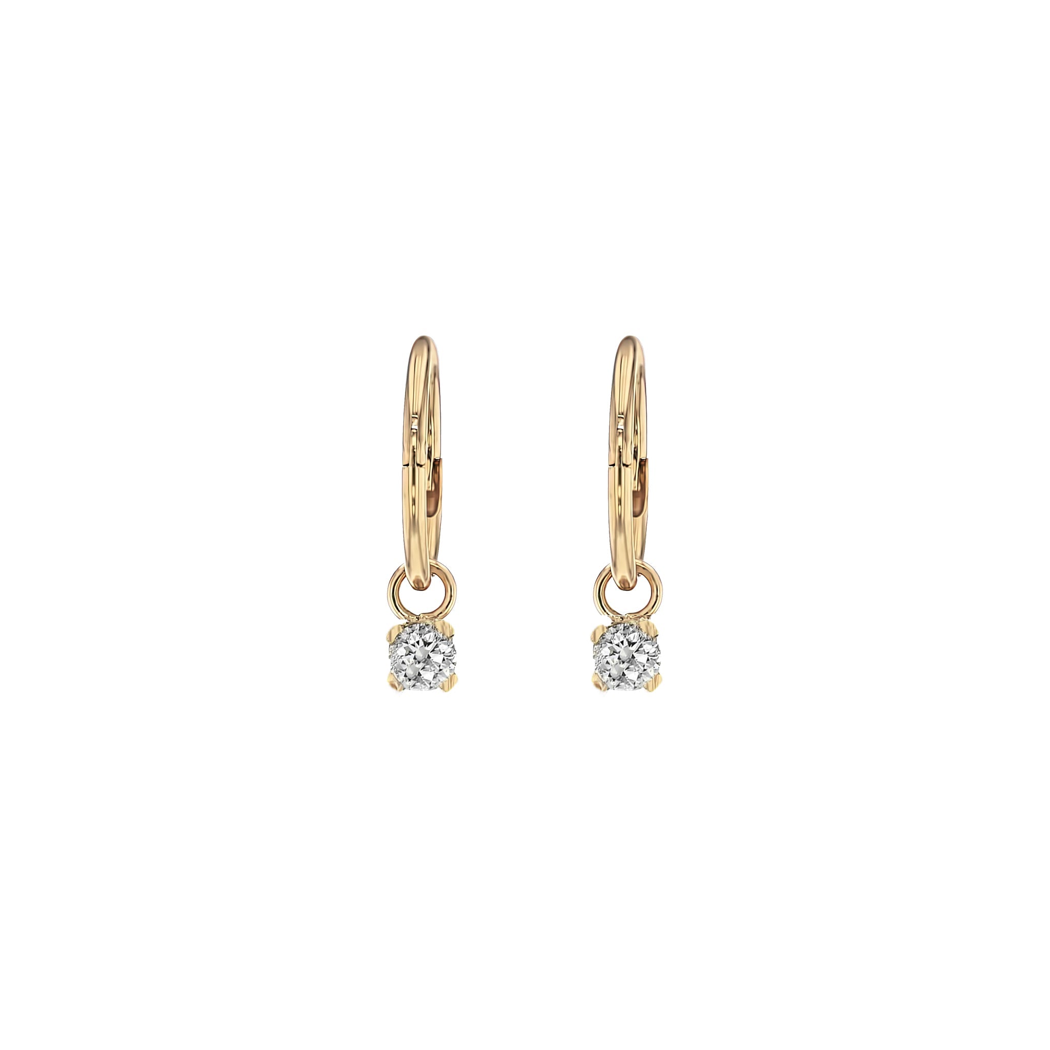 Diamond Sleeper Earrings - Natural Diamonds - 9K Rose Gold - Eliise Maar Jewellery