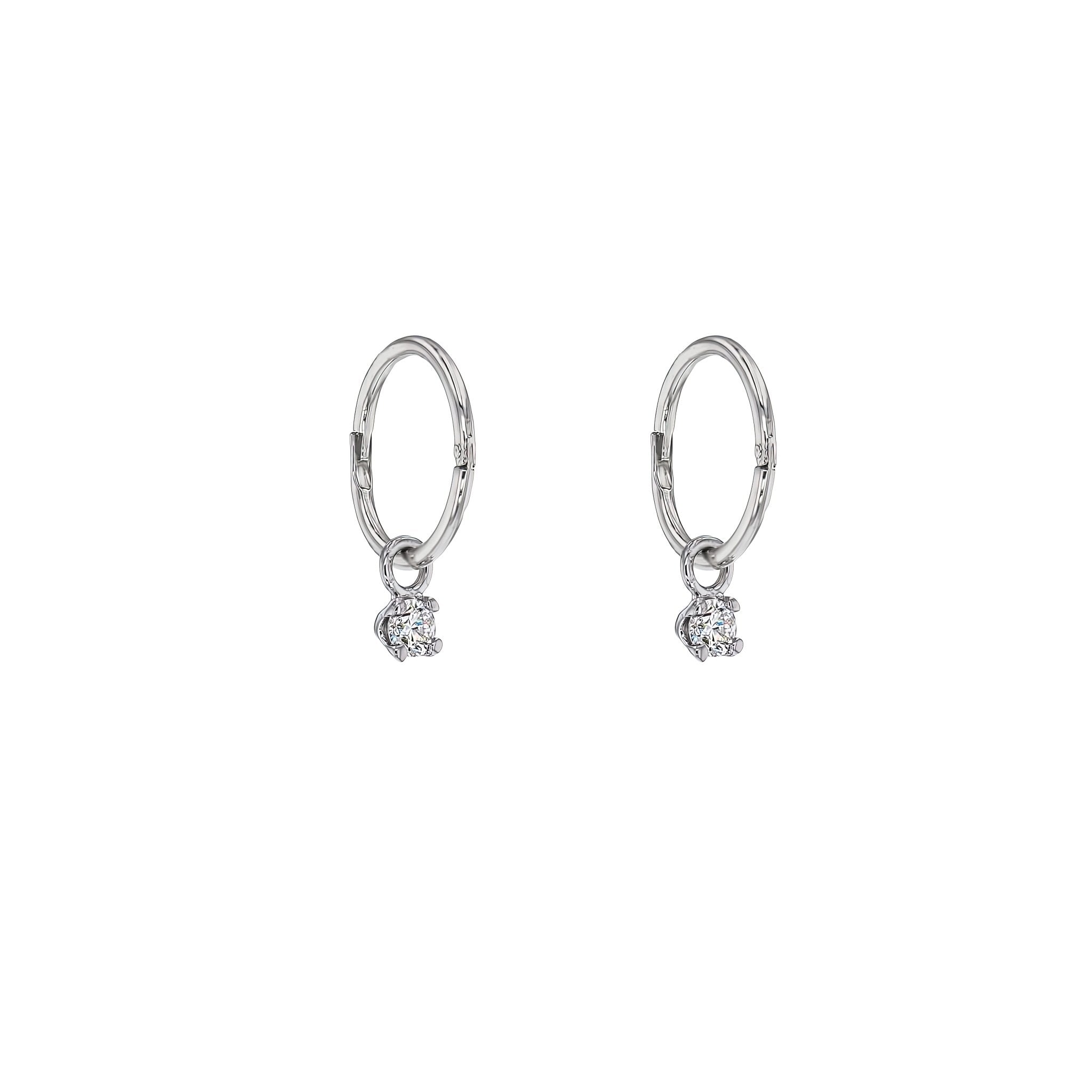 Diamond Sleeper Earrings - Natural Diamonds - 9K White Gold - Eliise Maar Jewellery