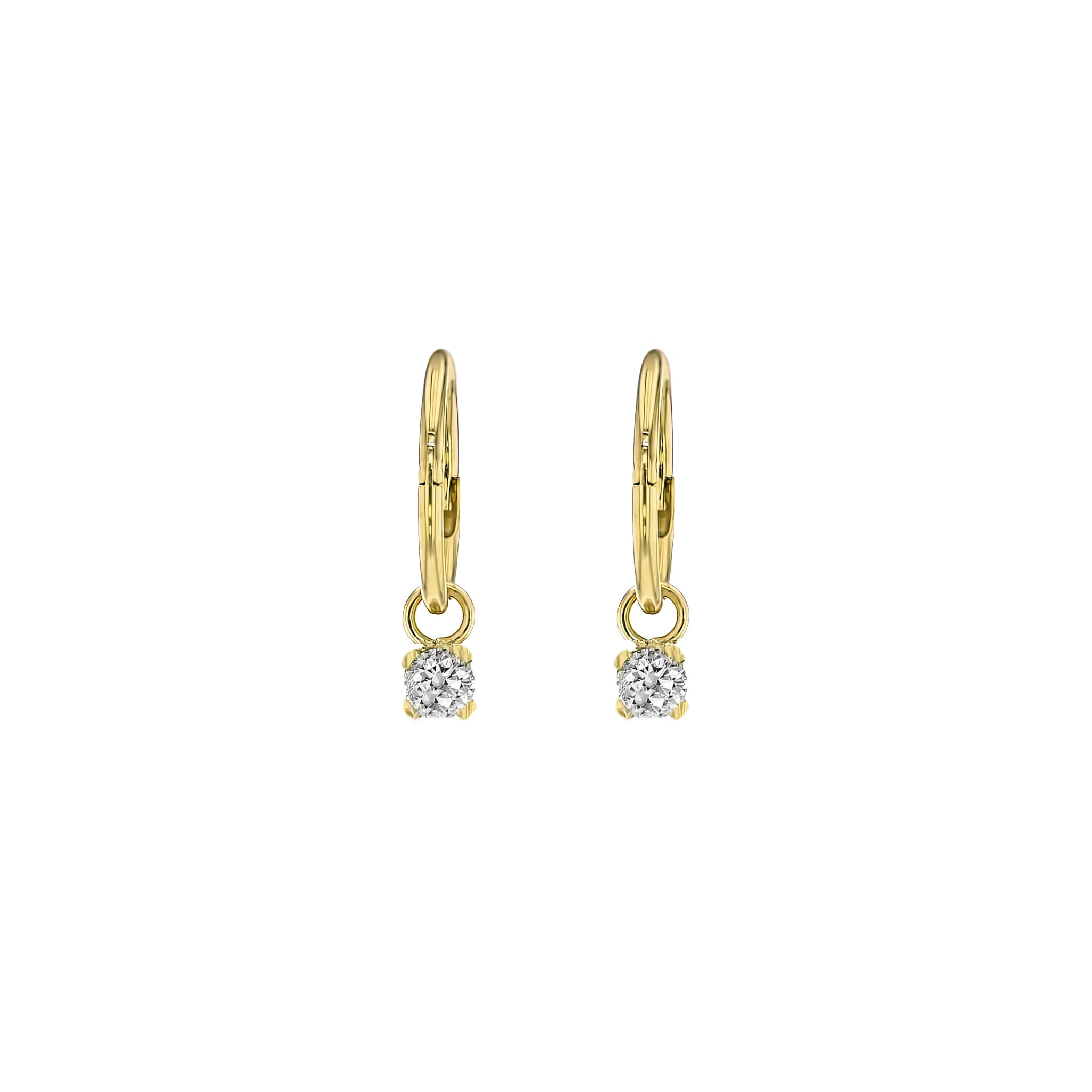 Diamond Sleeper Earrings - Natural Diamonds - 9K Yellow Gold - Eliise Maar Jewellery