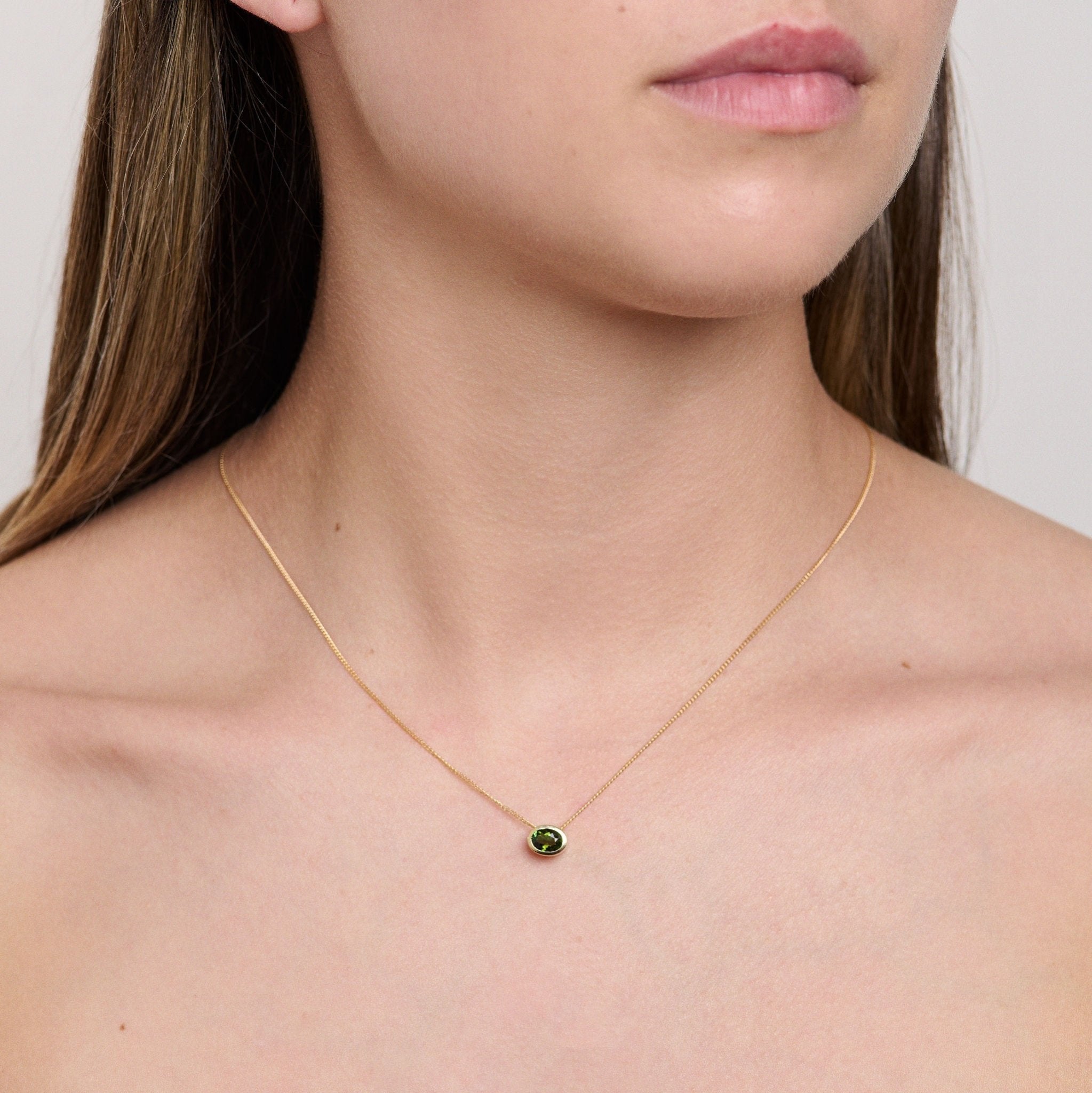 East - West Green Tourmaline Necklace - Eliise Maar Jewellery