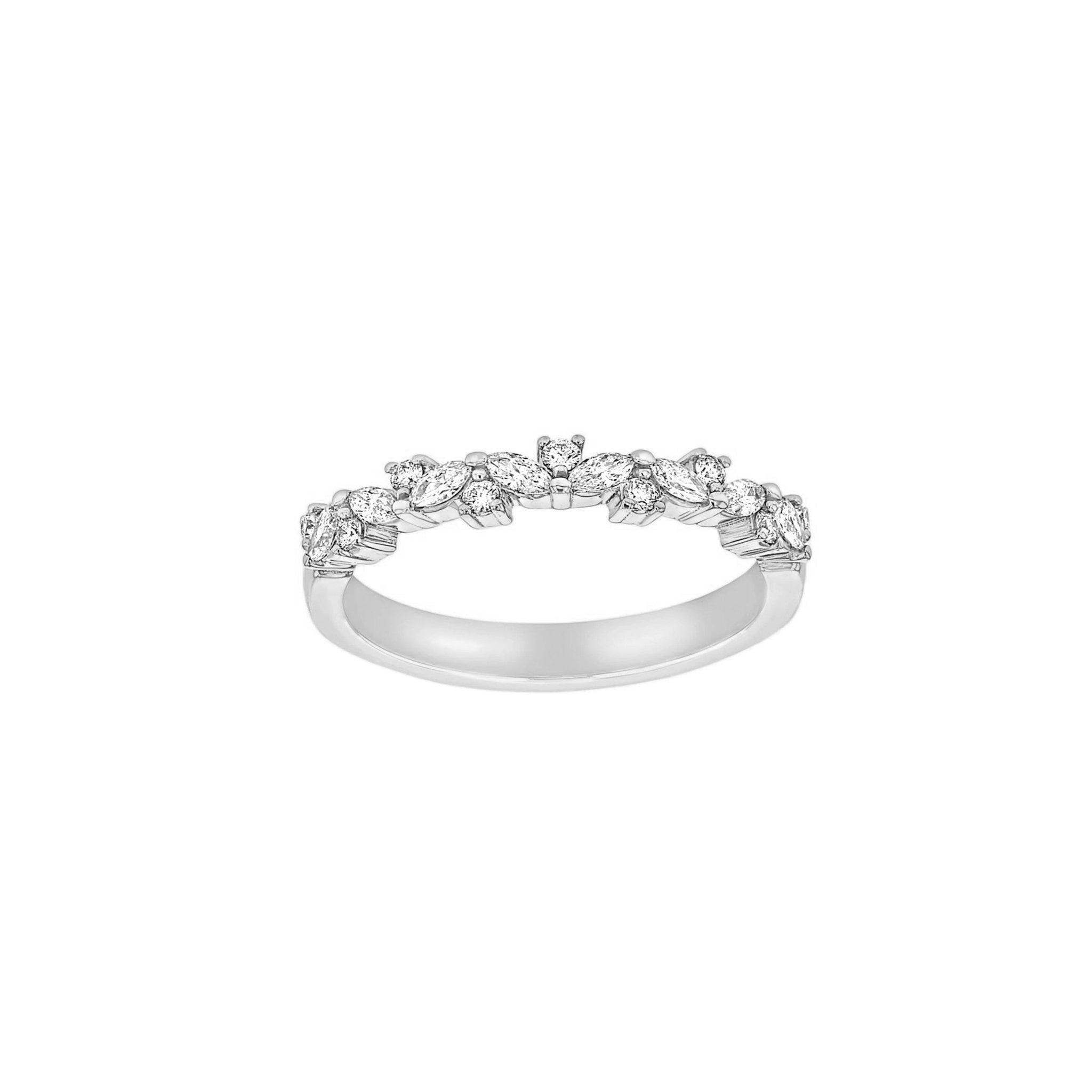 Eleni Luxe Diamond Band - 9K White Gold - Size L1/2 - Natural Diamonds - Eliise Maar Jewellery