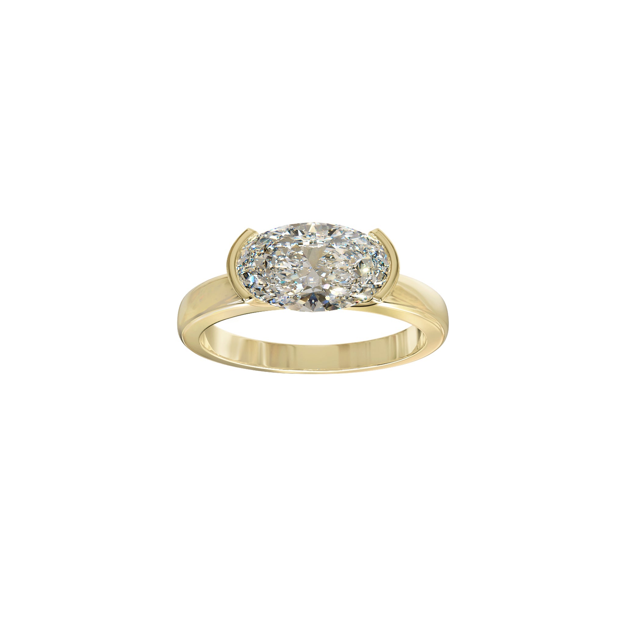 Margot East - West Oval Diamond Solitaire Ring - Eliise Maar Jewellery