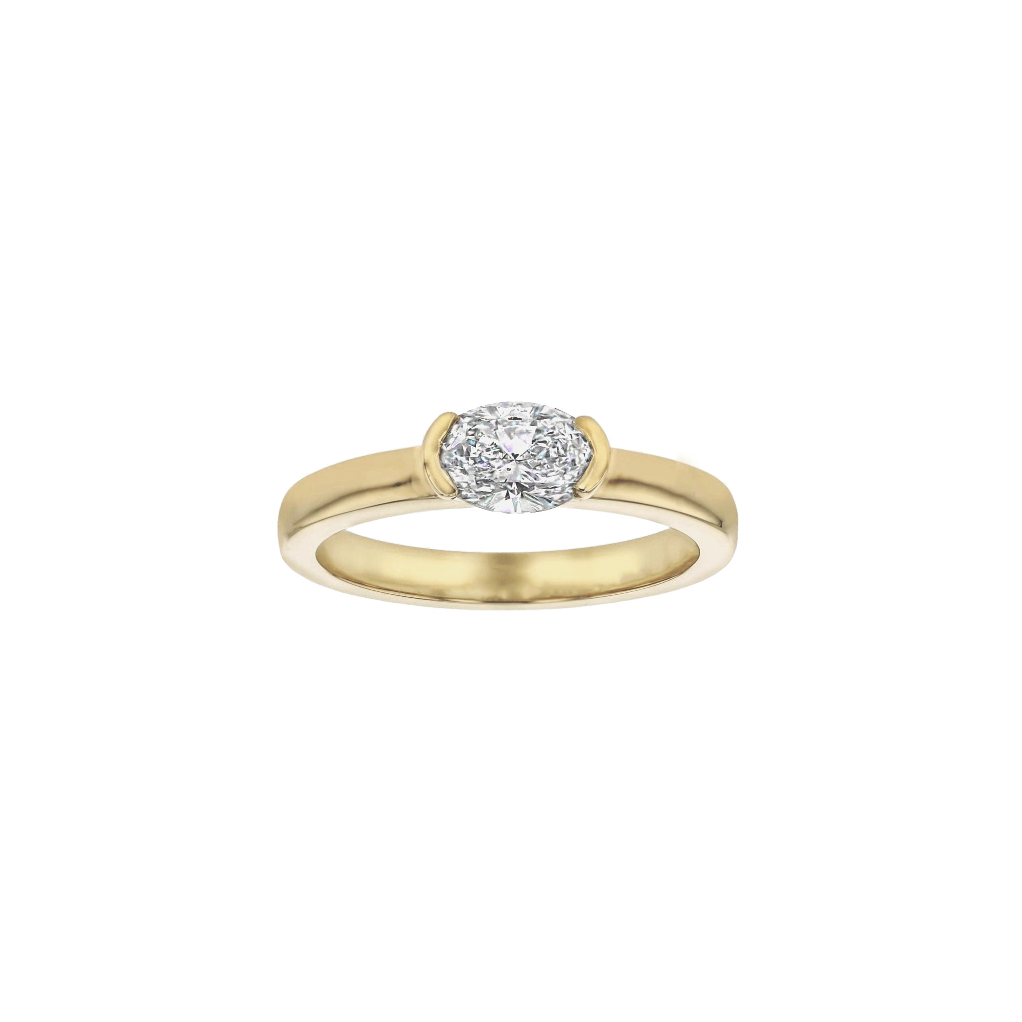 Margot East - West Oval Diamond Solitaire Ring - Eliise Maar Jewellery