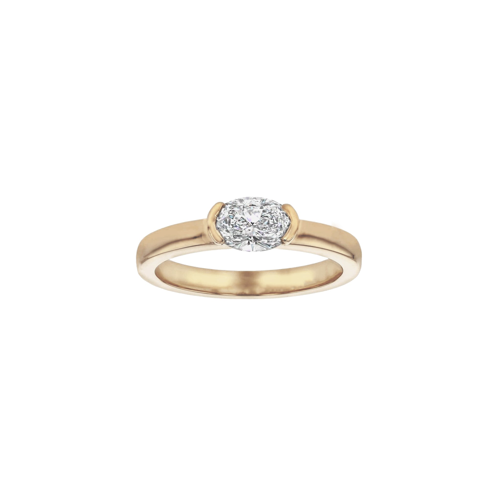 Margot East - West Oval Diamond Solitaire Ring - Eliise Maar Jewellery