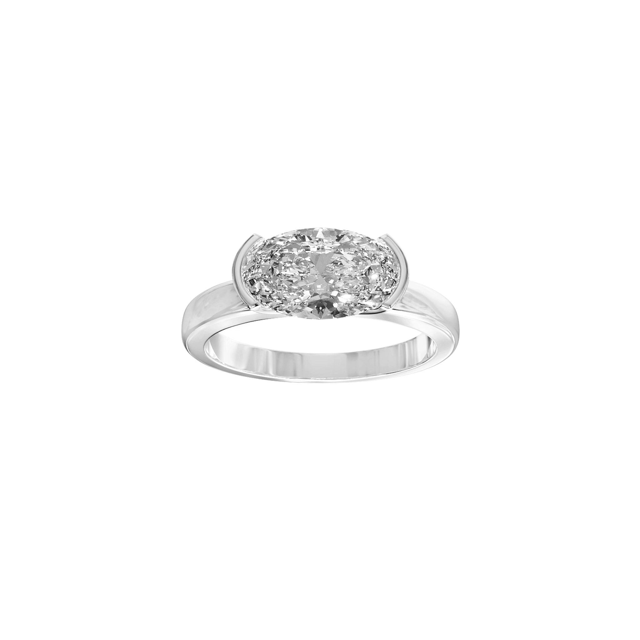 Margot East - West Oval Diamond Solitaire Ring - Eliise Maar Jewellery