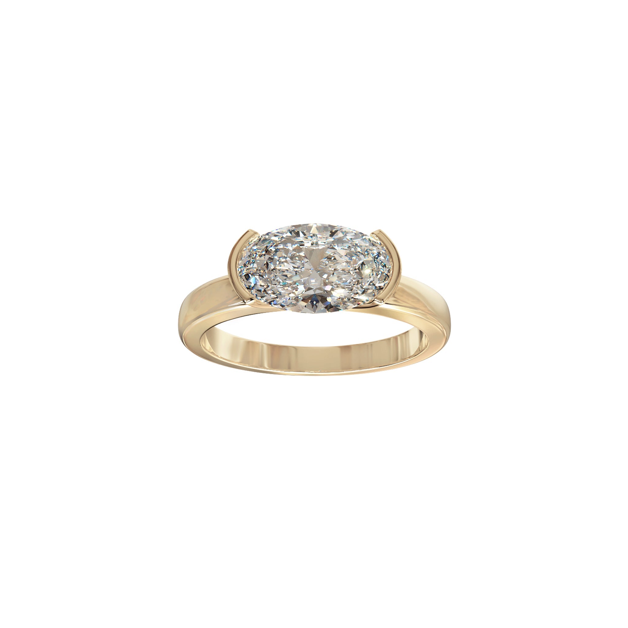 Margot East - West Oval Diamond Solitaire Ring - Eliise Maar Jewellery