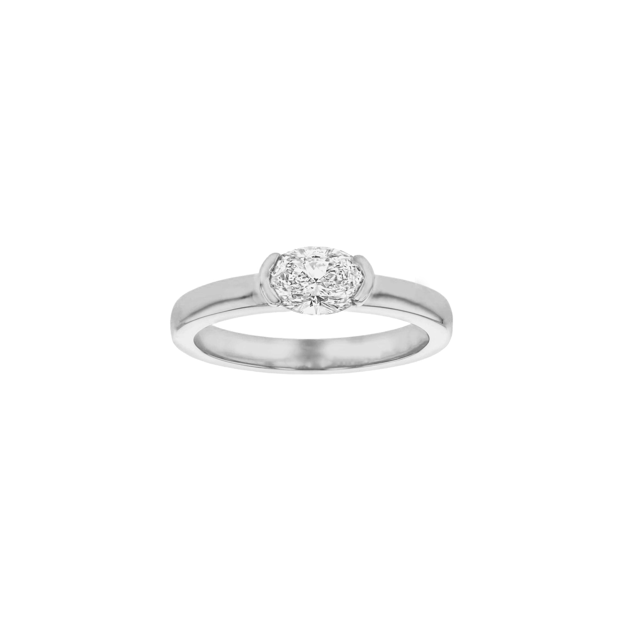 Margot East - West Oval Diamond Solitaire Ring - Eliise Maar Jewellery