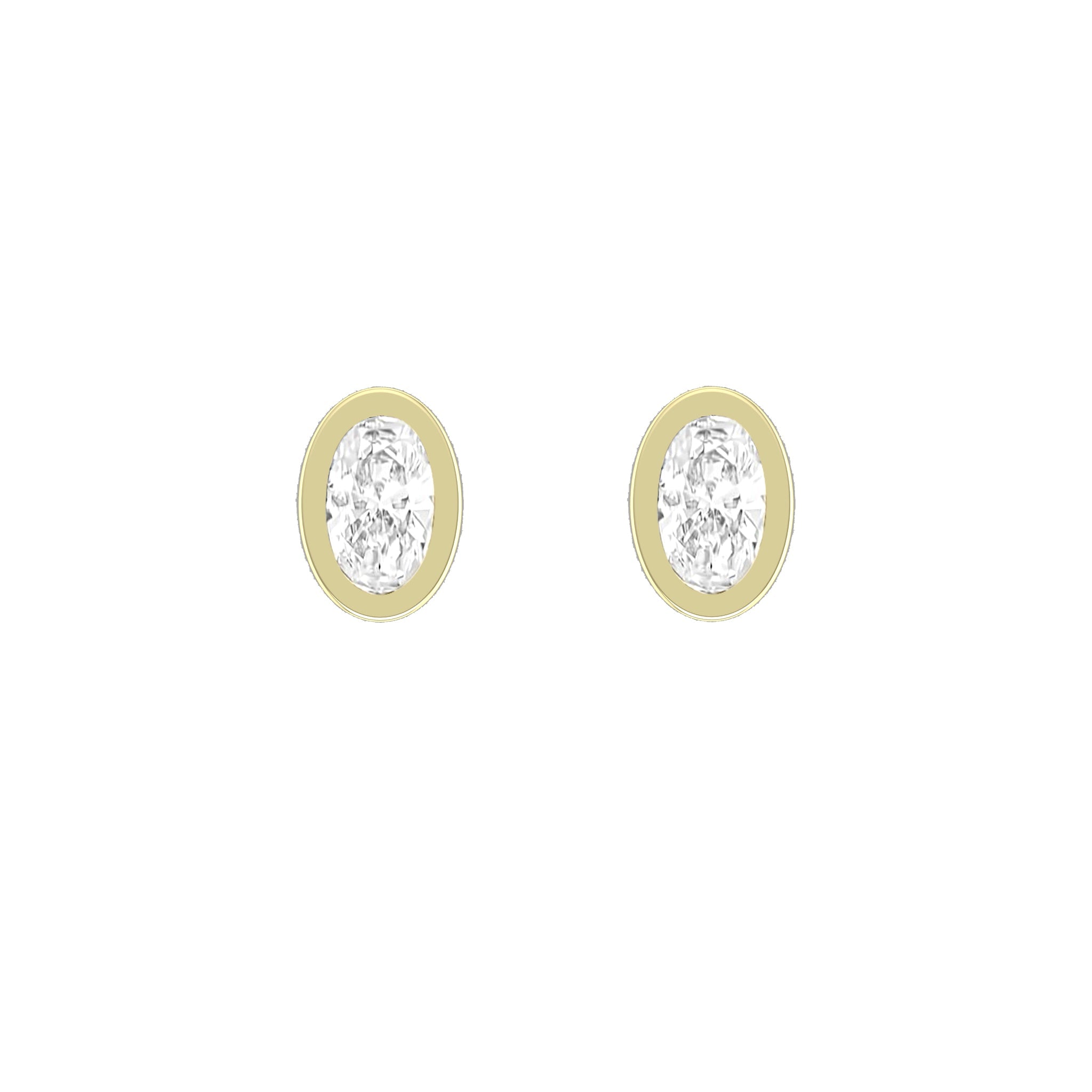 Oval Diamond Bezel Earrings - Eliise Maar Jewellery