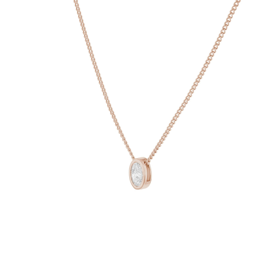 Oval Diamond Bezel Necklace - Eliise Maar Jewellery