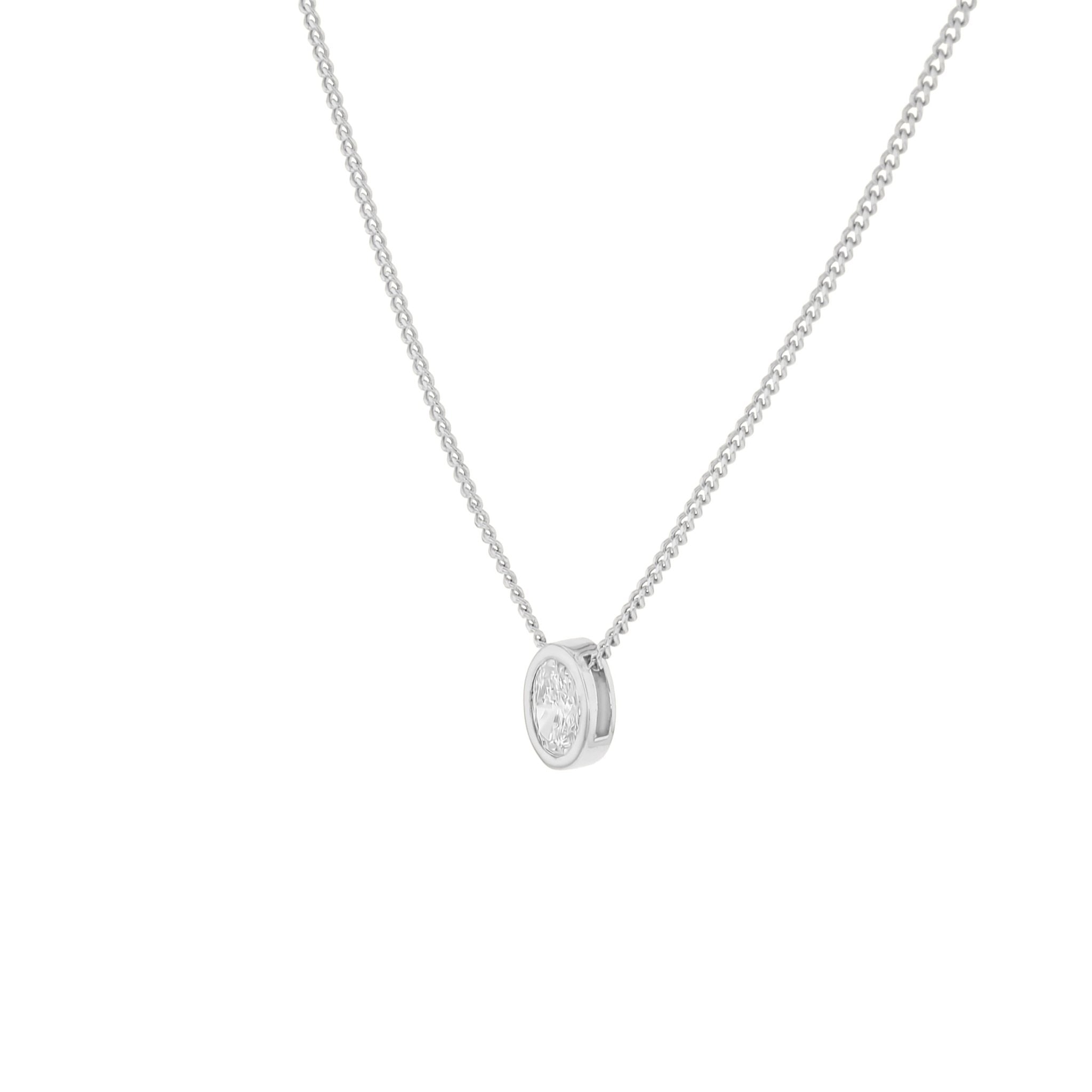 Oval Diamond Bezel Necklace - Eliise Maar Jewellery