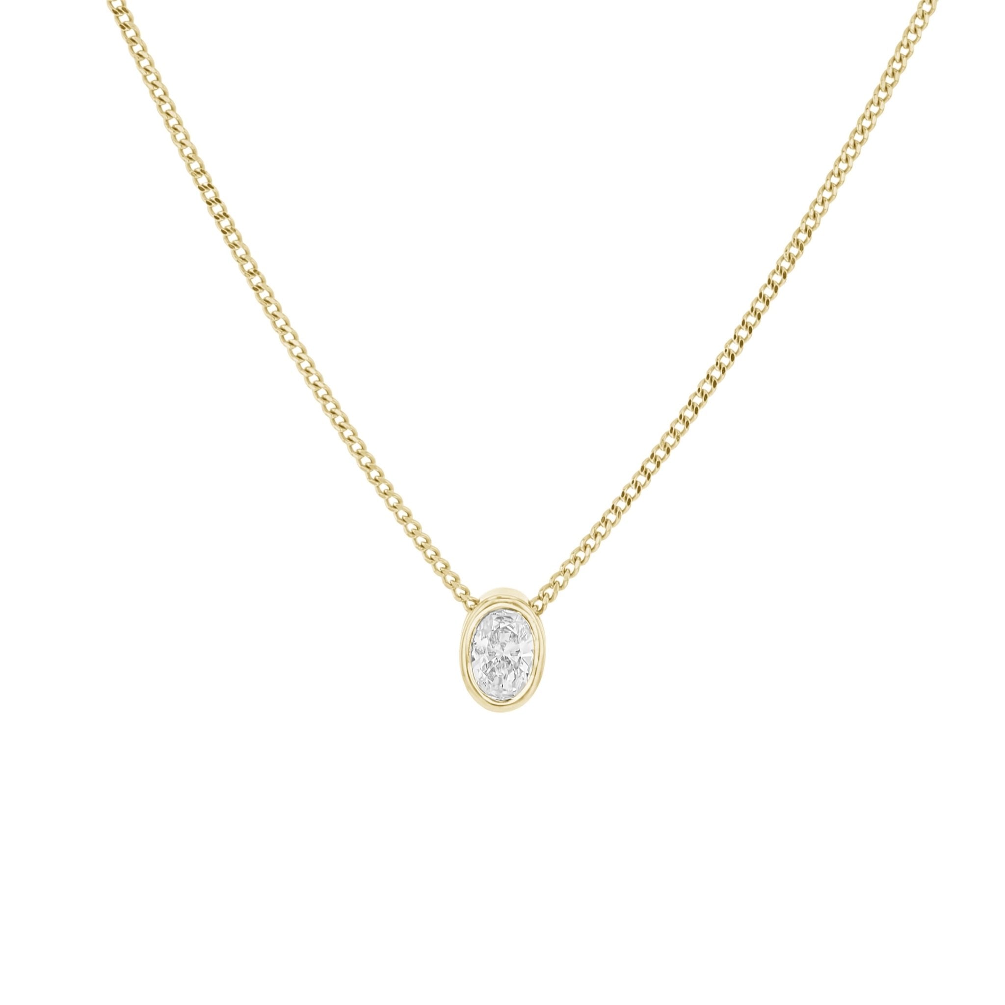 Oval Diamond Bezel Necklace - Eliise Maar Jewellery