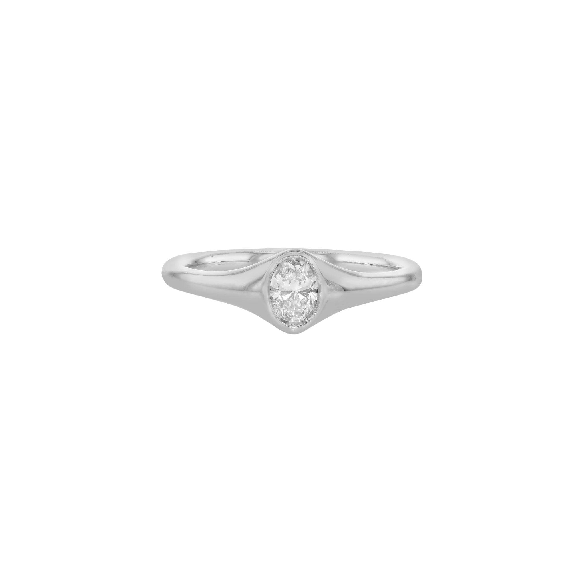 Oval Diamond Signet Ring - Eliise Maar Jewellery