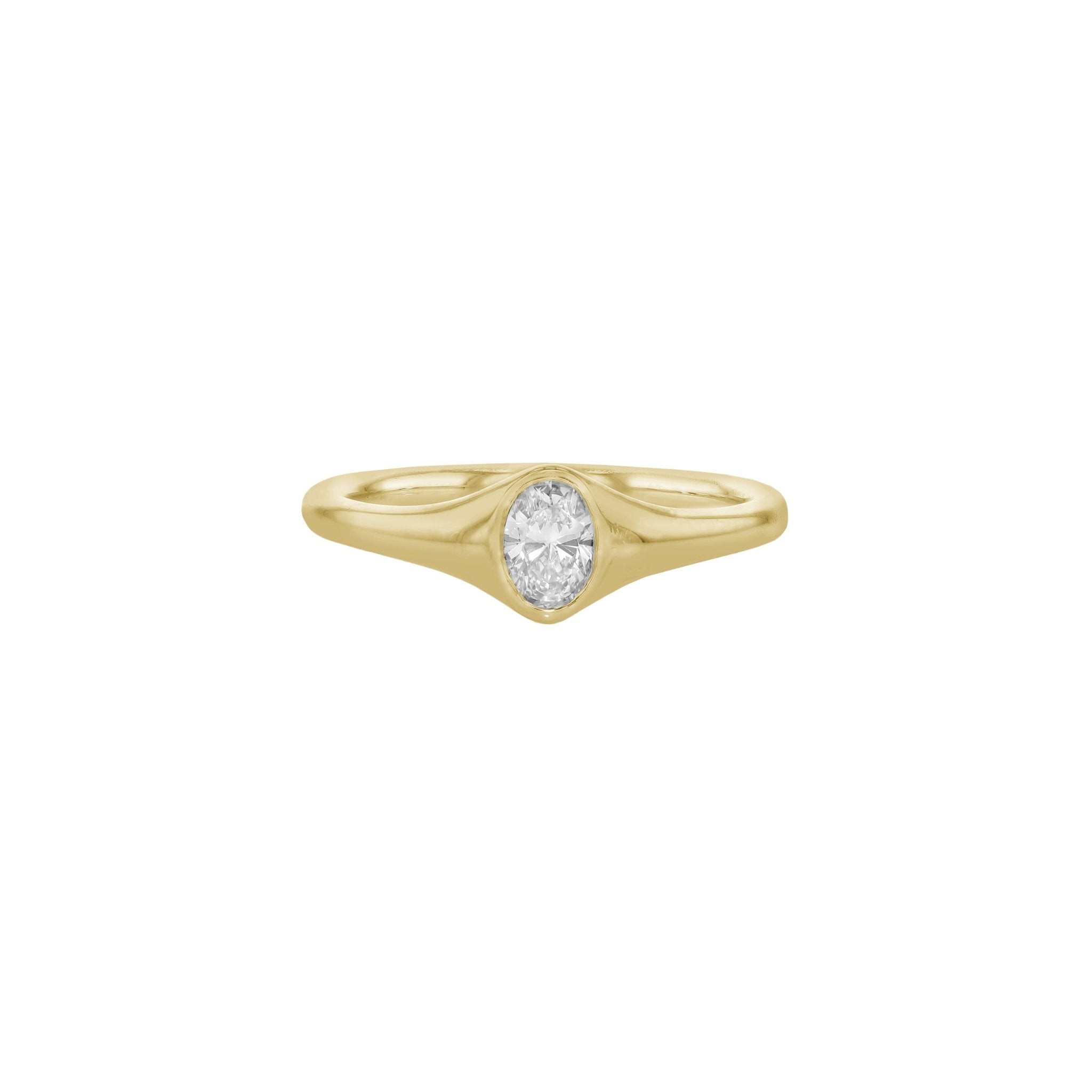 Oval Diamond Signet Ring - Eliise Maar Jewellery