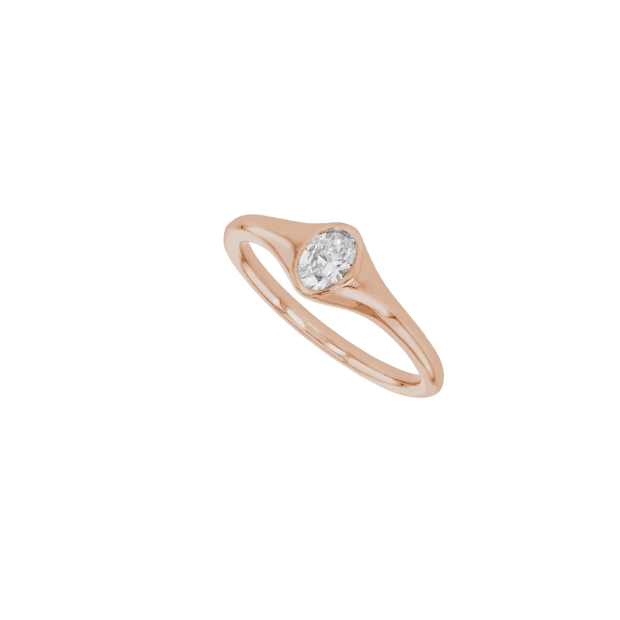 Oval Diamond Signet Ring - Eliise Maar Jewellery