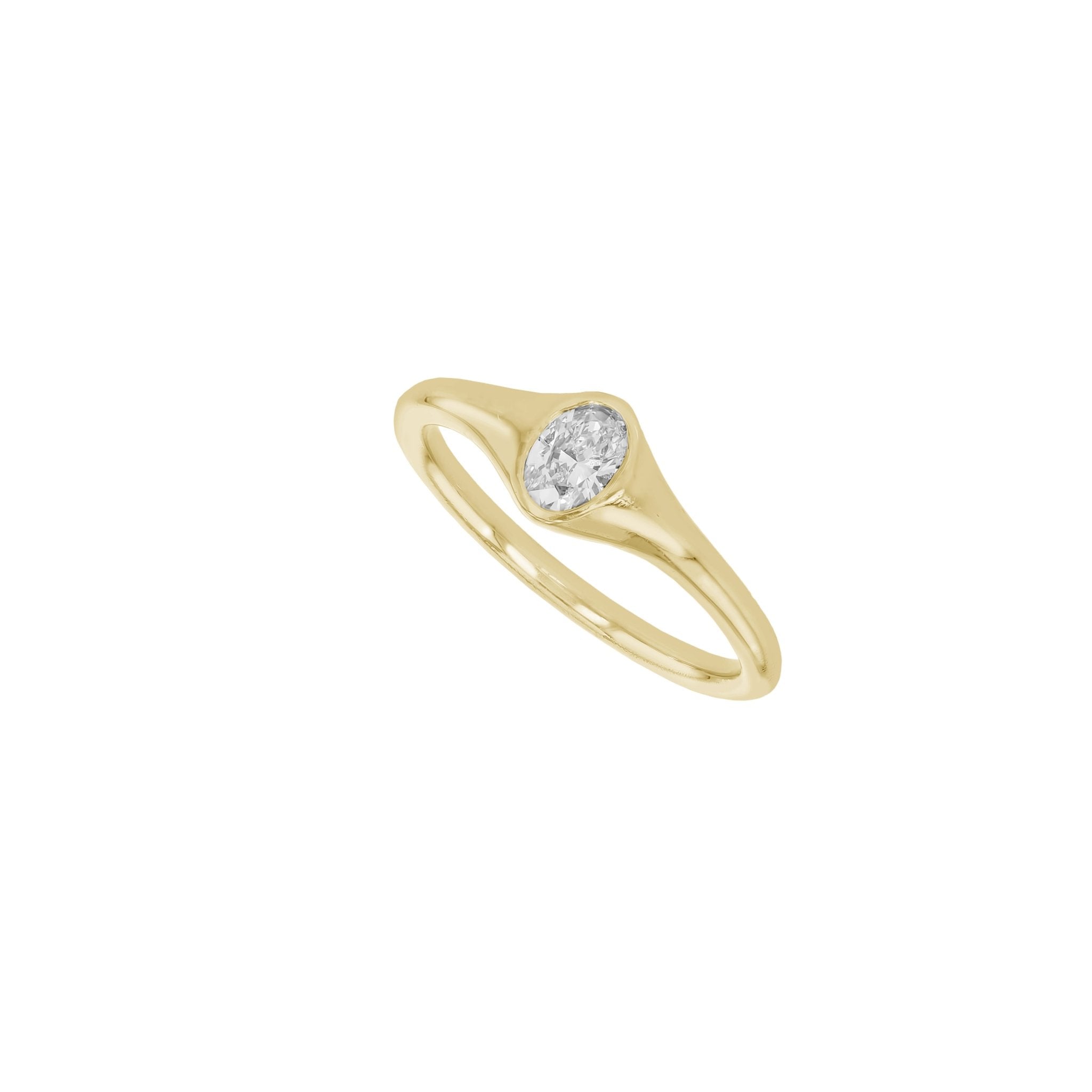 Oval Diamond Signet Ring - Eliise Maar Jewellery