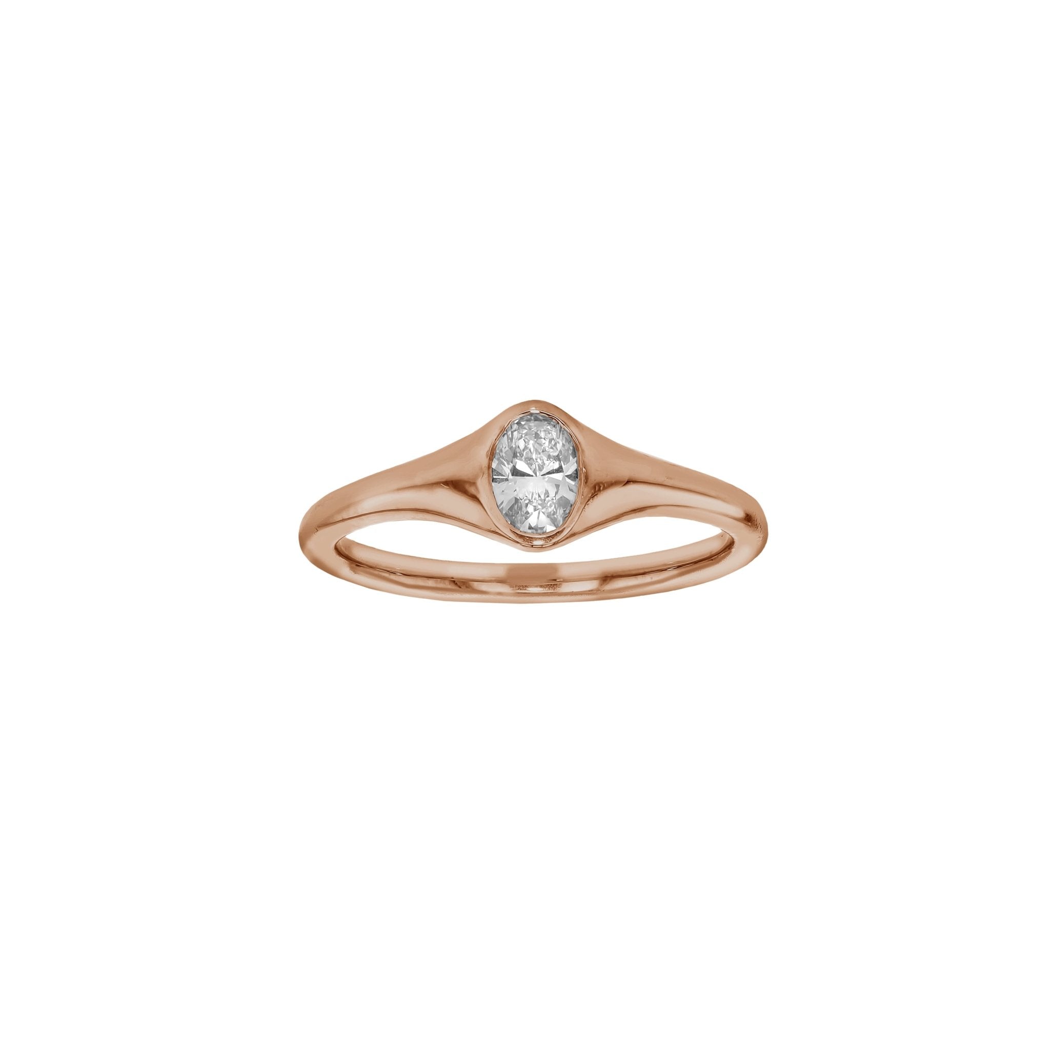 Oval Diamond Signet Ring - Eliise Maar Jewellery