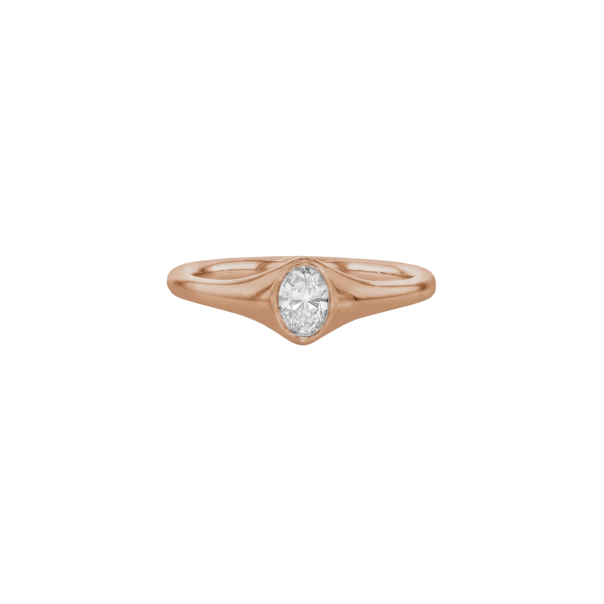 Oval Diamond Signet Ring - Eliise Maar Jewellery