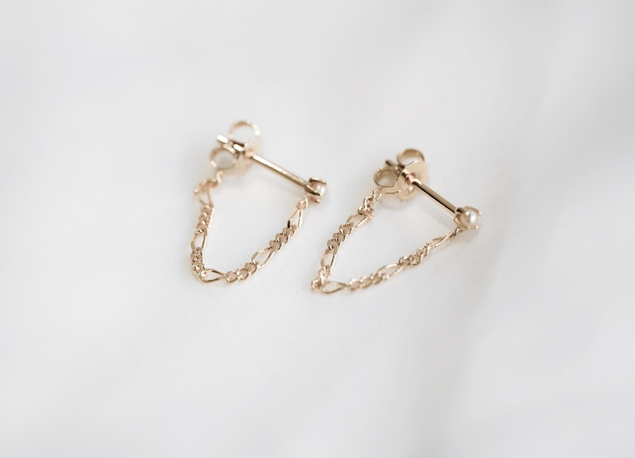 Pearl Julia Chain Earrings - Eliise Maar Jewellery