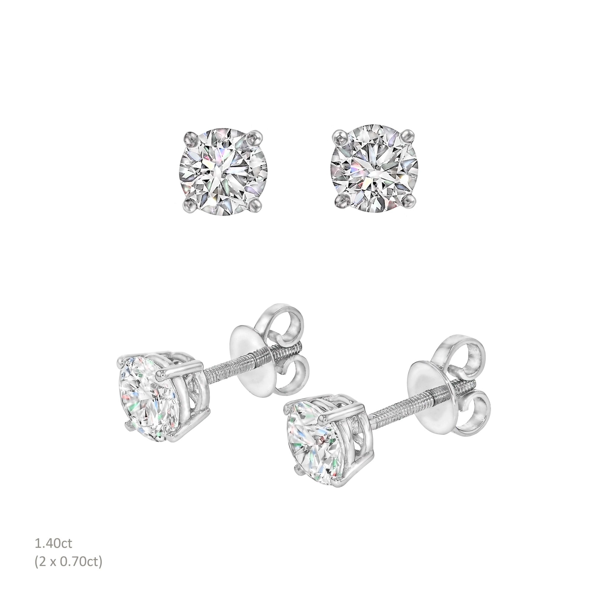 Solitaire Diamond Stud Earrings - Eliise Maar Jewellery