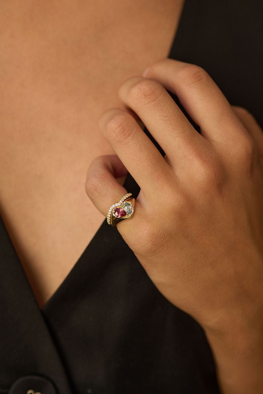 The Other Half Birthstone Signet Ring - Eliise Maar Jewellery