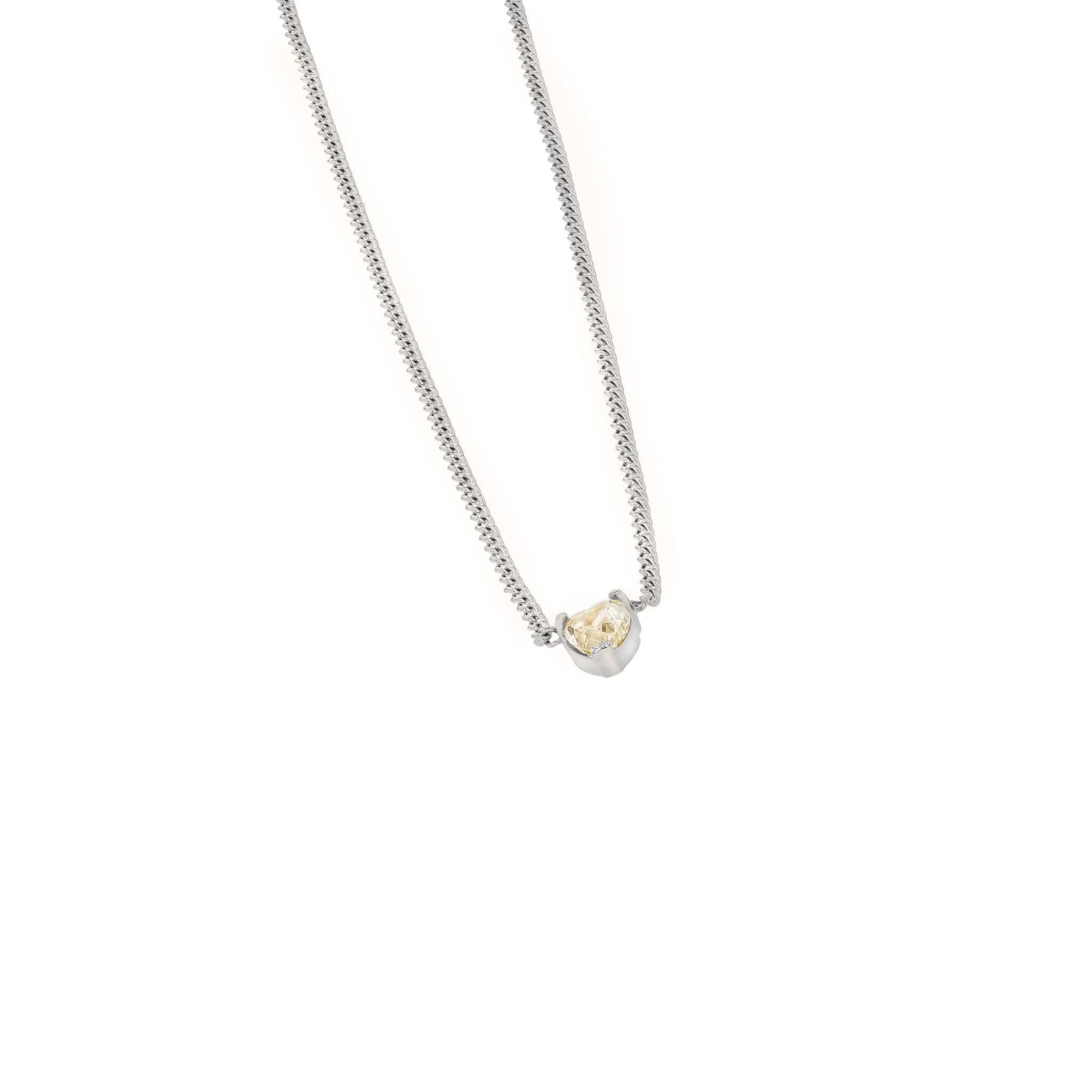 Yellow Diamond Heart Necklace - Limited Edition - 18K White Gold - Eliise Maar Jewellery