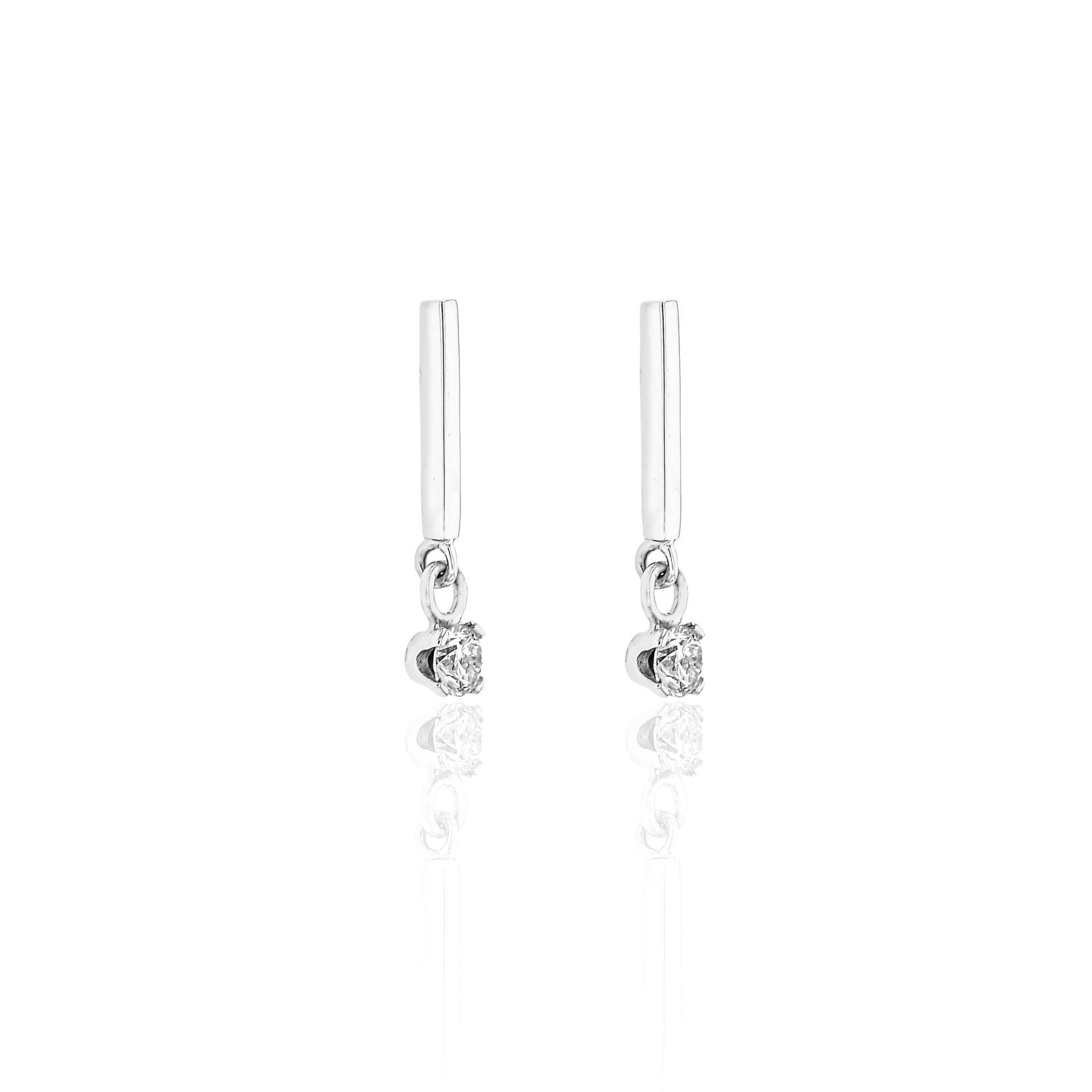 Diamond Gold Bar Earrings - Eliise Maar Jewellery