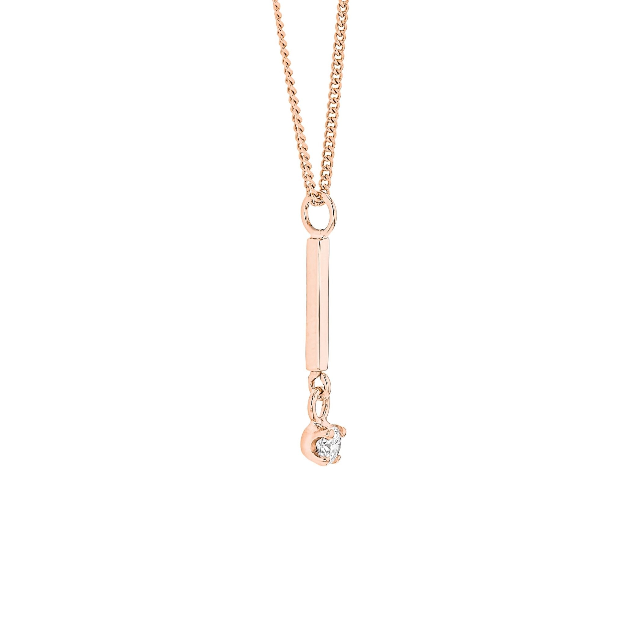 Diamond Gold Bar Necklace - Eliise Maar Jewellery