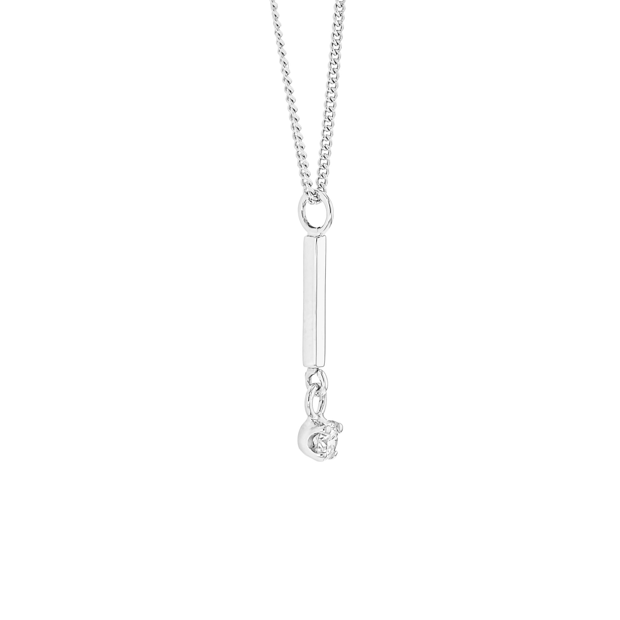 Diamond Gold Bar Necklace - Eliise Maar Jewellery