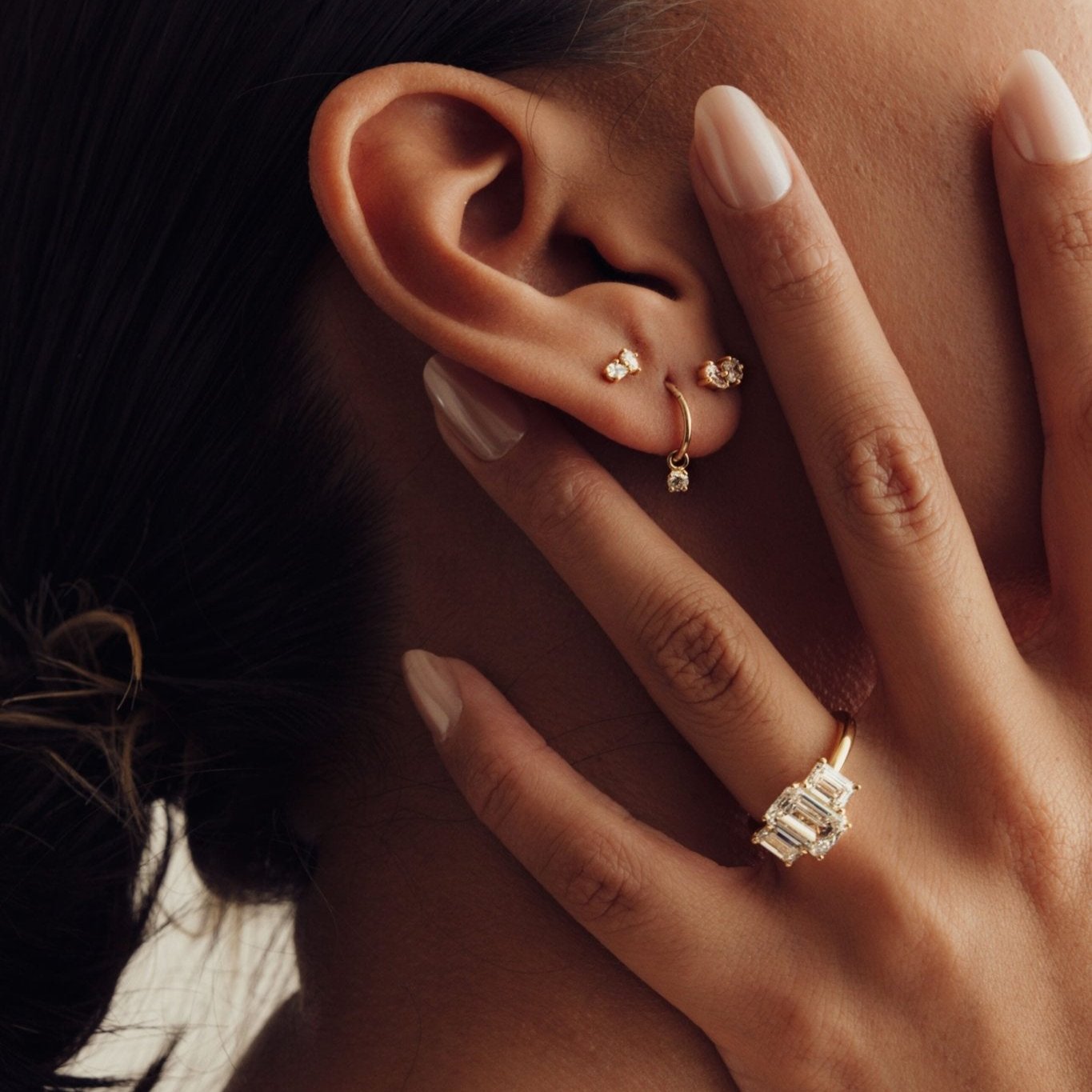 Diamond Sleeper Earrings - Eliise Maar Jewellery