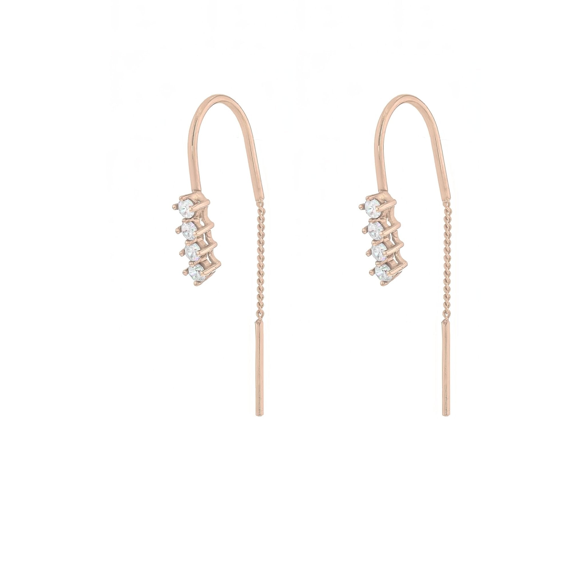 Ella Chain Diamond Earrings - Eliise Maar Jewellery