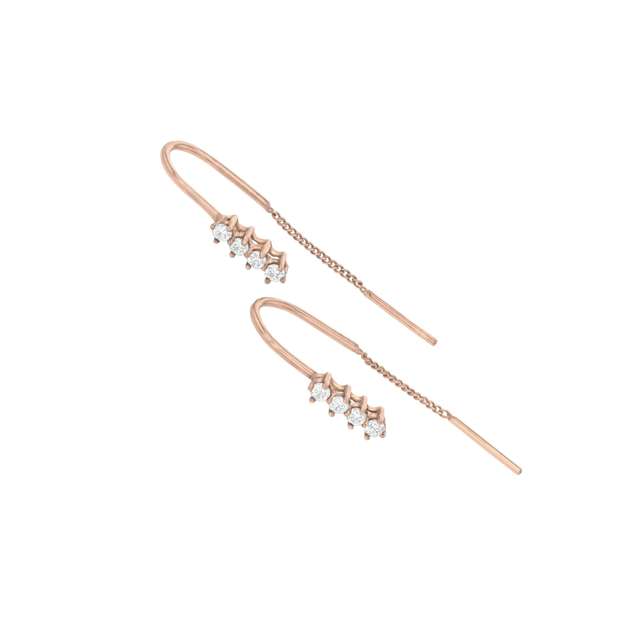 Ella Chain Diamond Earrings - Eliise Maar Jewellery