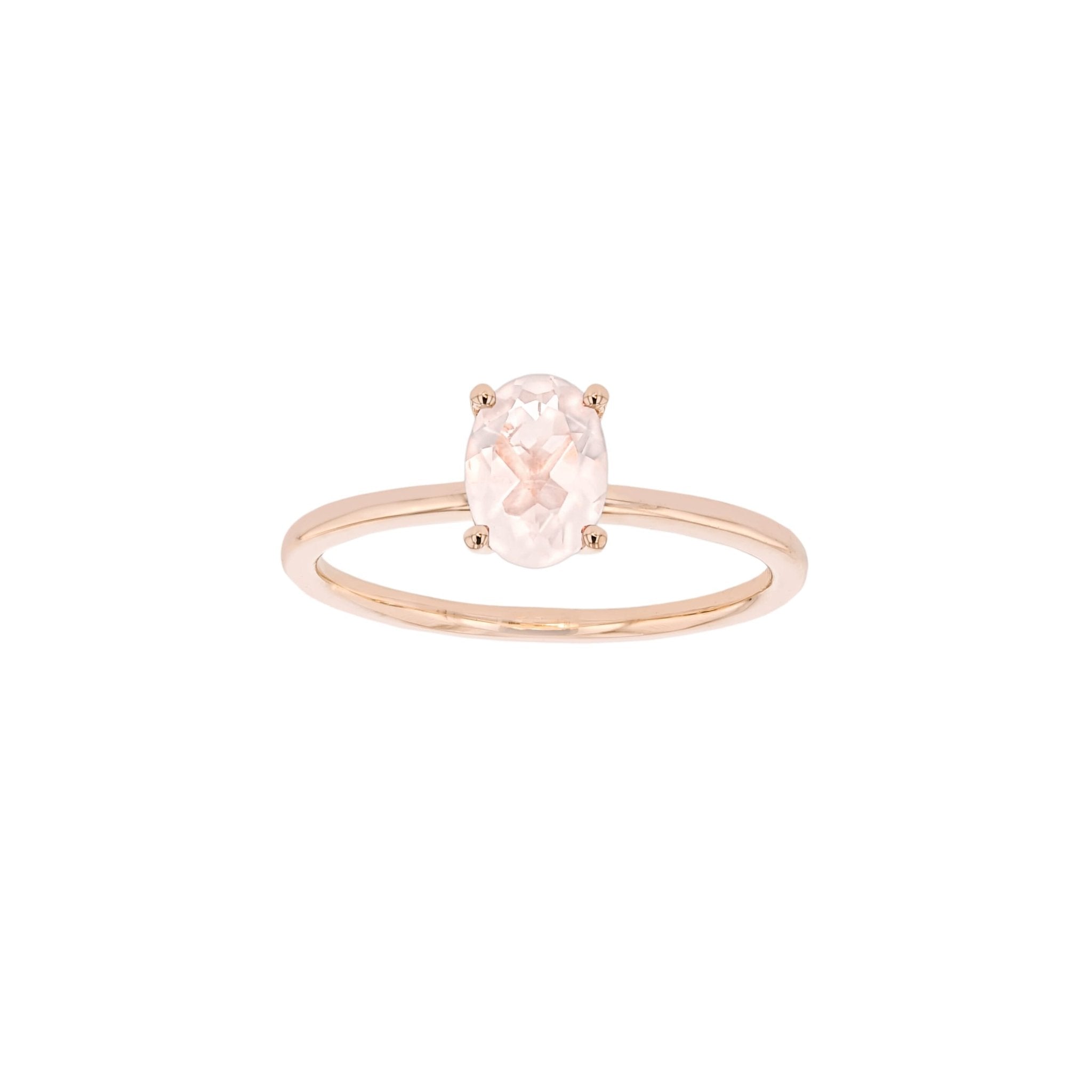 Grace Rose Quartz Solitaire - 18K Rose Gold - Eliise Maar Jewellery